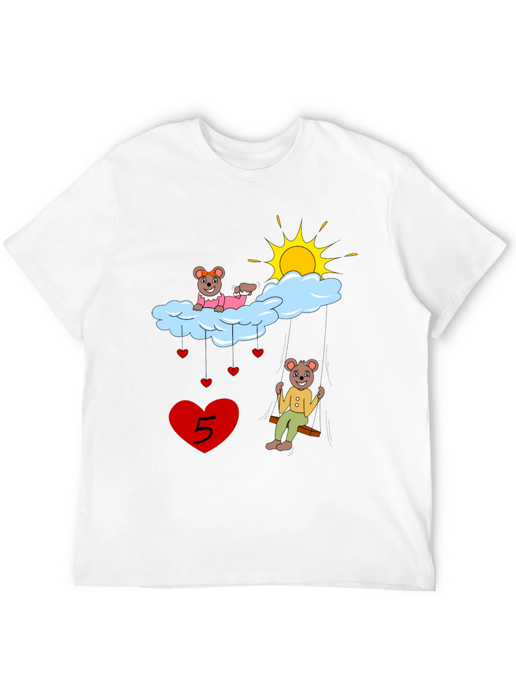 Cute Cartoon 5th Birthday T-Shirt