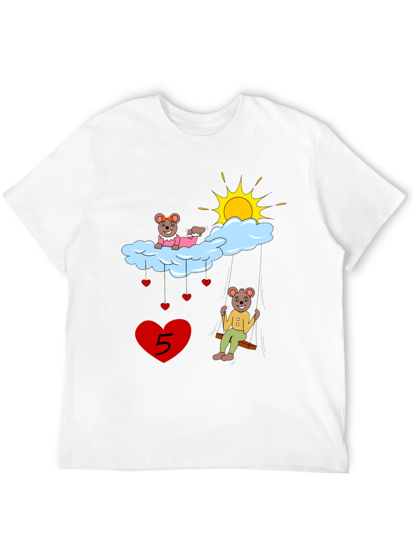 Cute Cartoon 5th Birthday T-Shirt