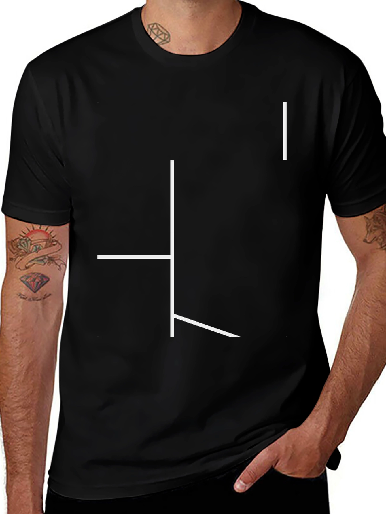 Abstract Line Art Black Tee | Modern Graphic T-Shirt