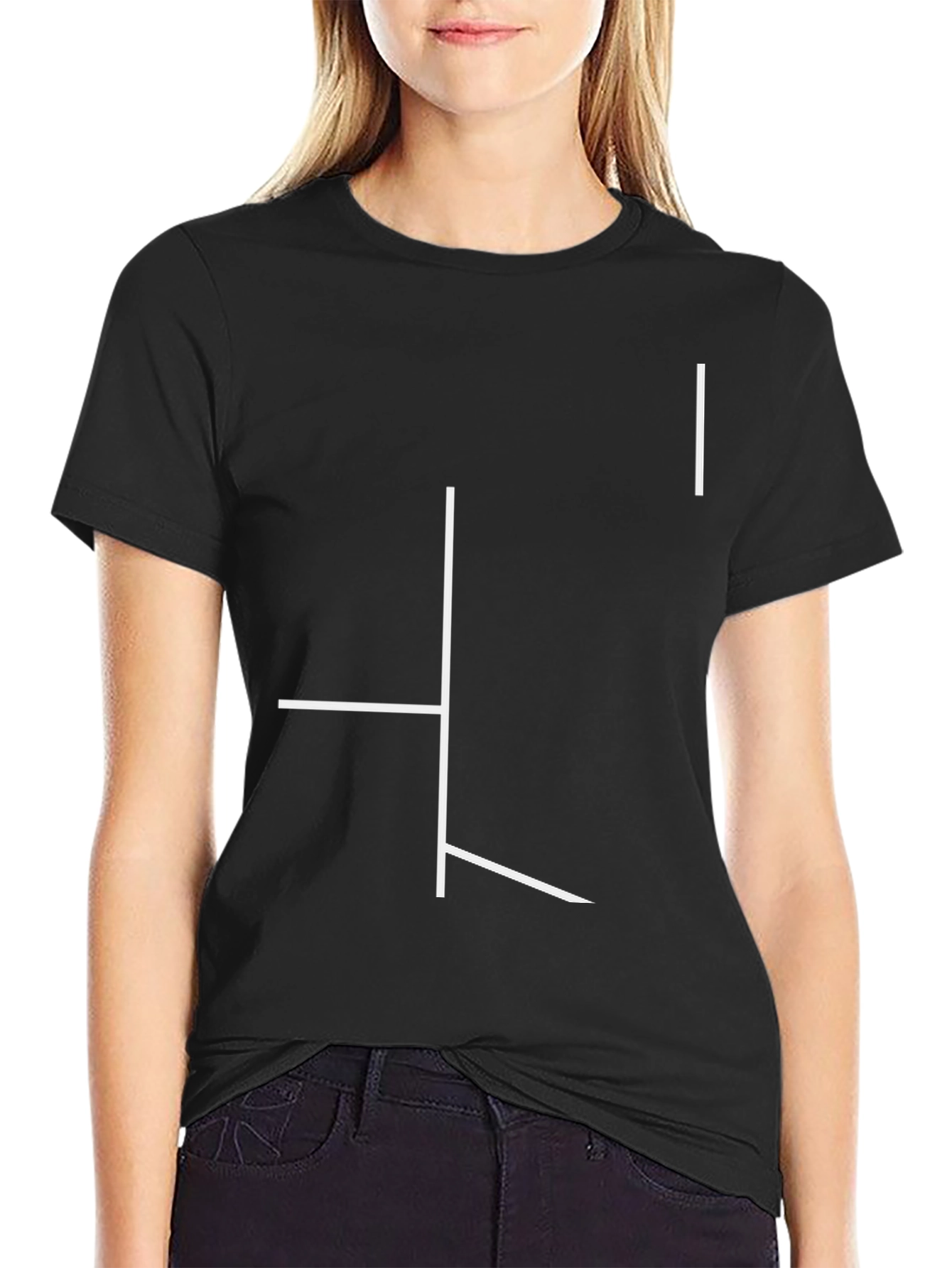Abstract Line Art Black Tee | Modern Graphic T-Shirt