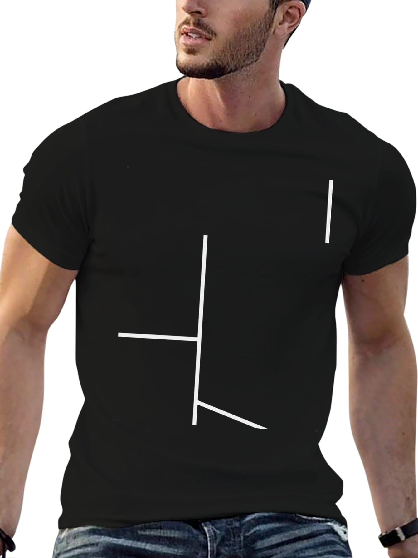 Abstract Line Art Black Tee | Modern Graphic T-Shirt