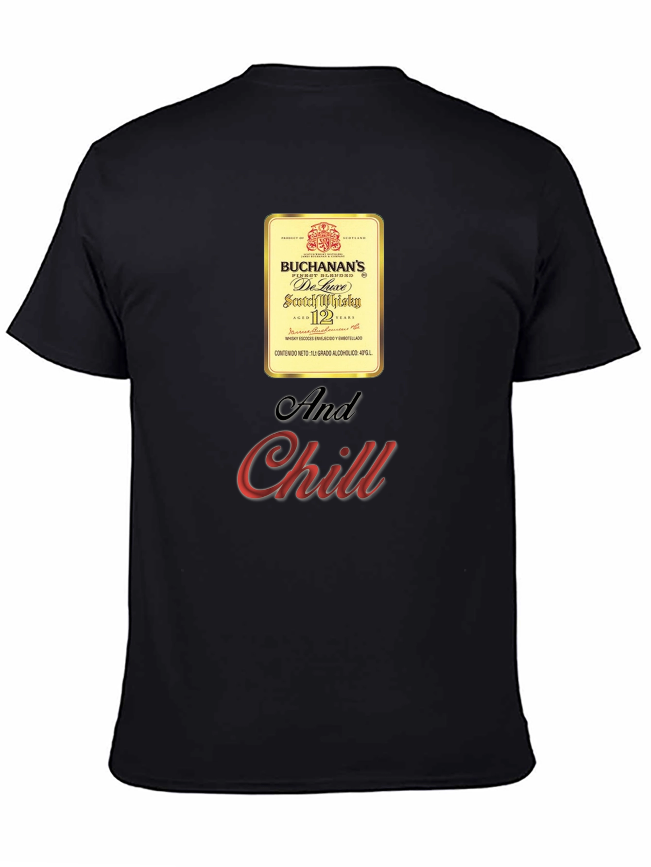Buchanans Whisky and Chill Black T-Shirt