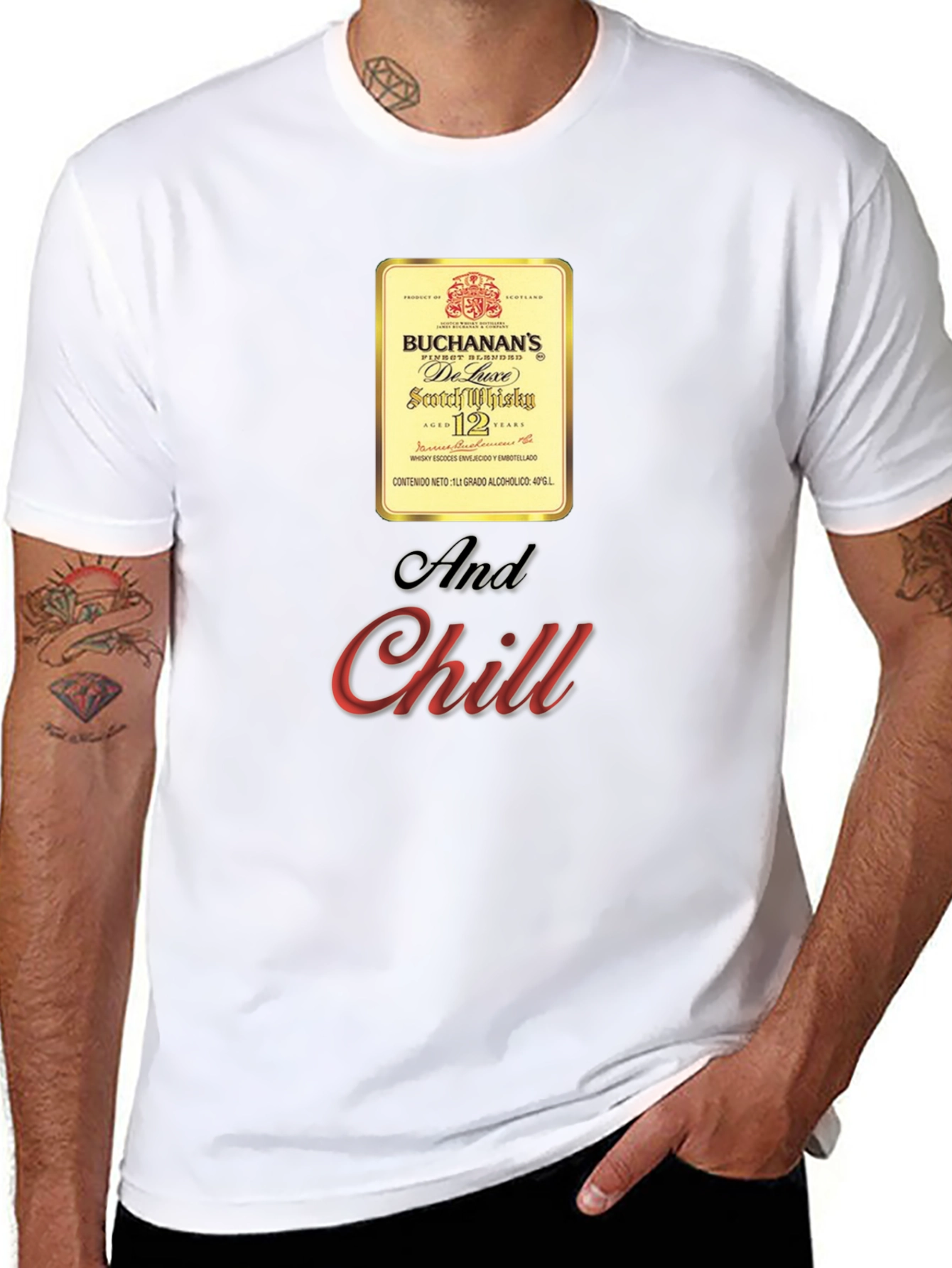 Buchanans Whisky and Chill Black T-Shirt