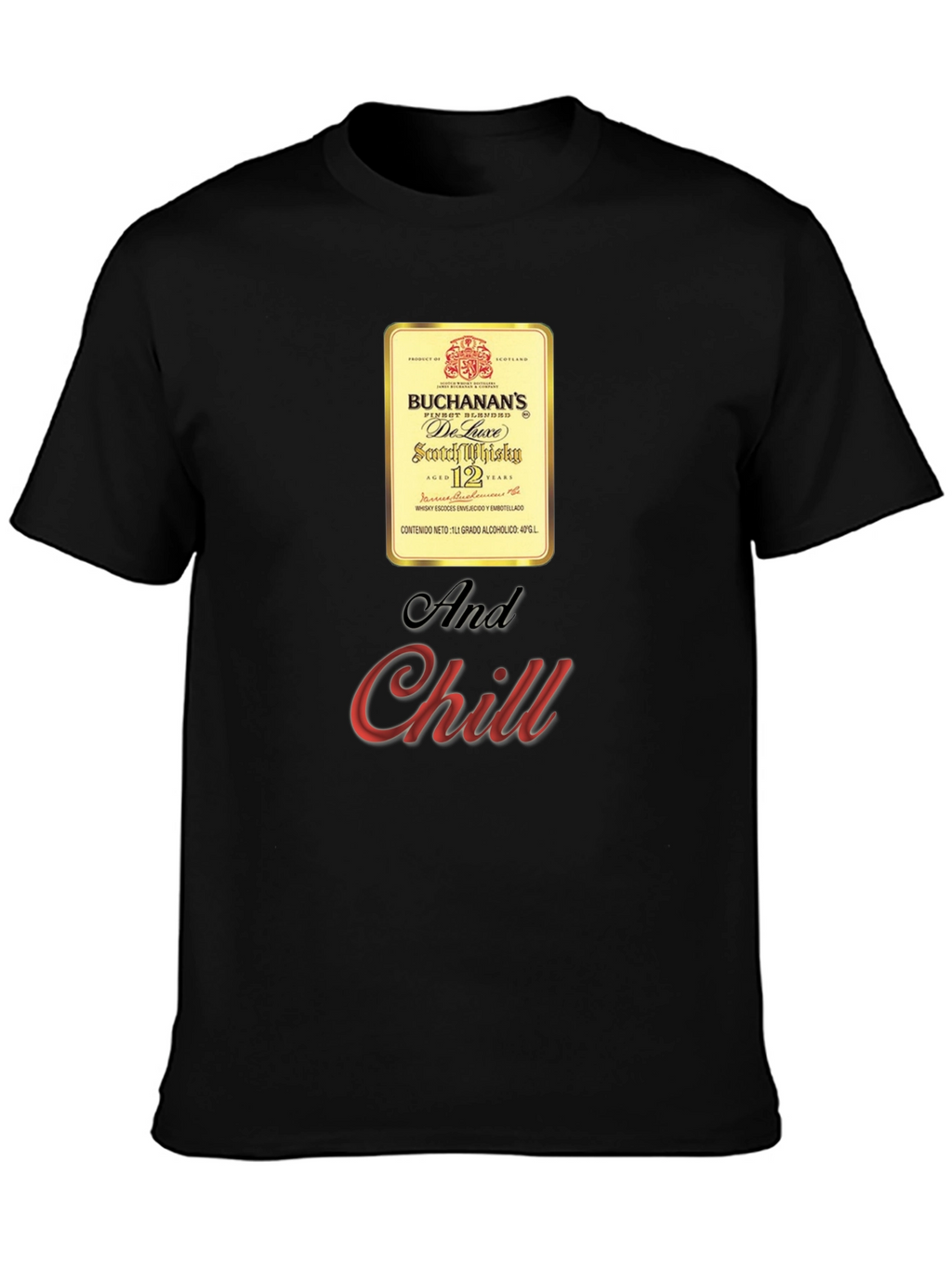 Buchanans Whisky and Chill Black T-Shirt