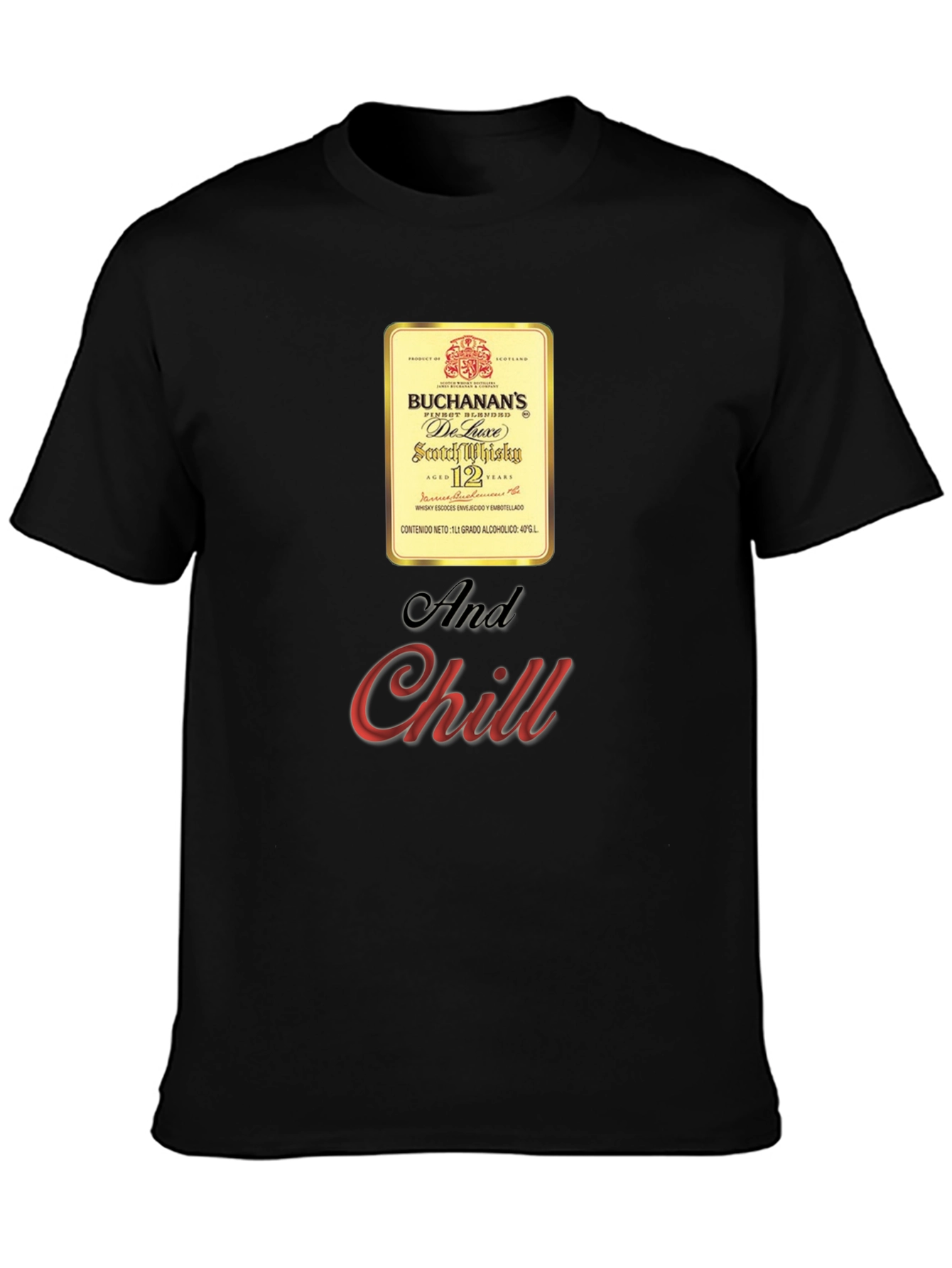 Buchanans Whisky and Chill Black T-Shirt