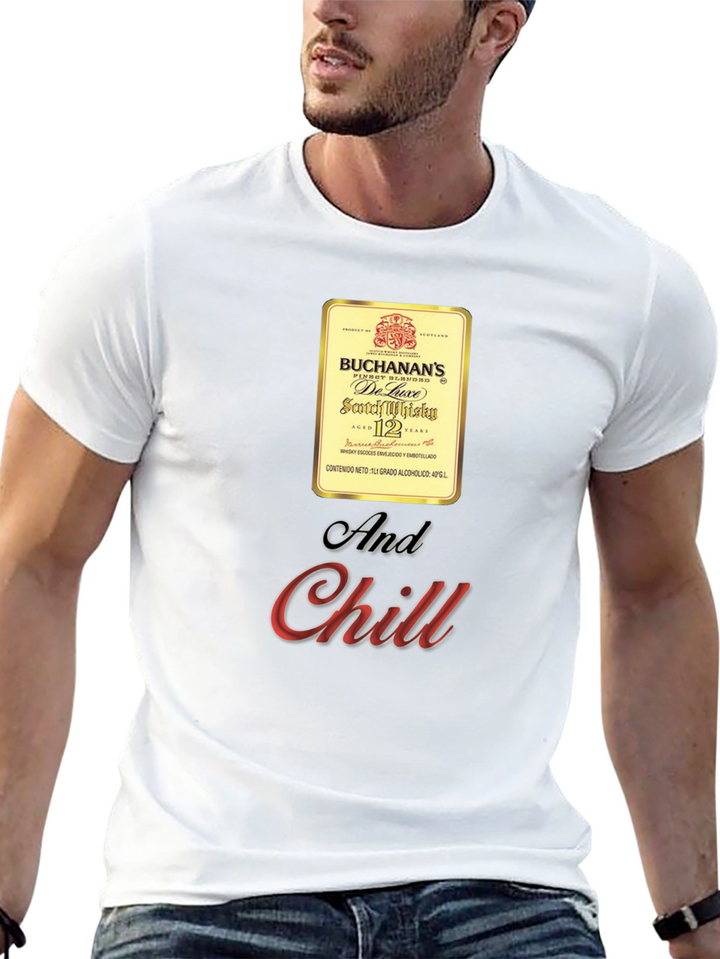 Buchanans Whisky and Chill Black T-Shirt
