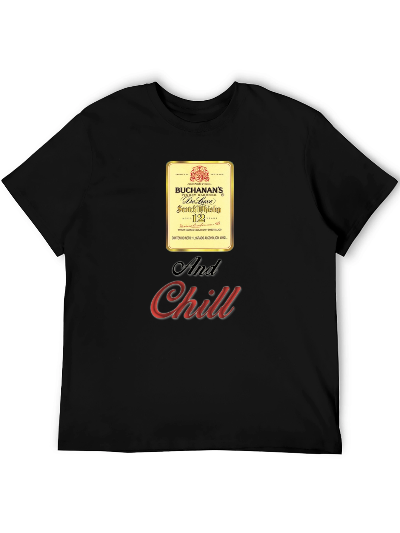 Buchanans Whisky and Chill Black T-Shirt