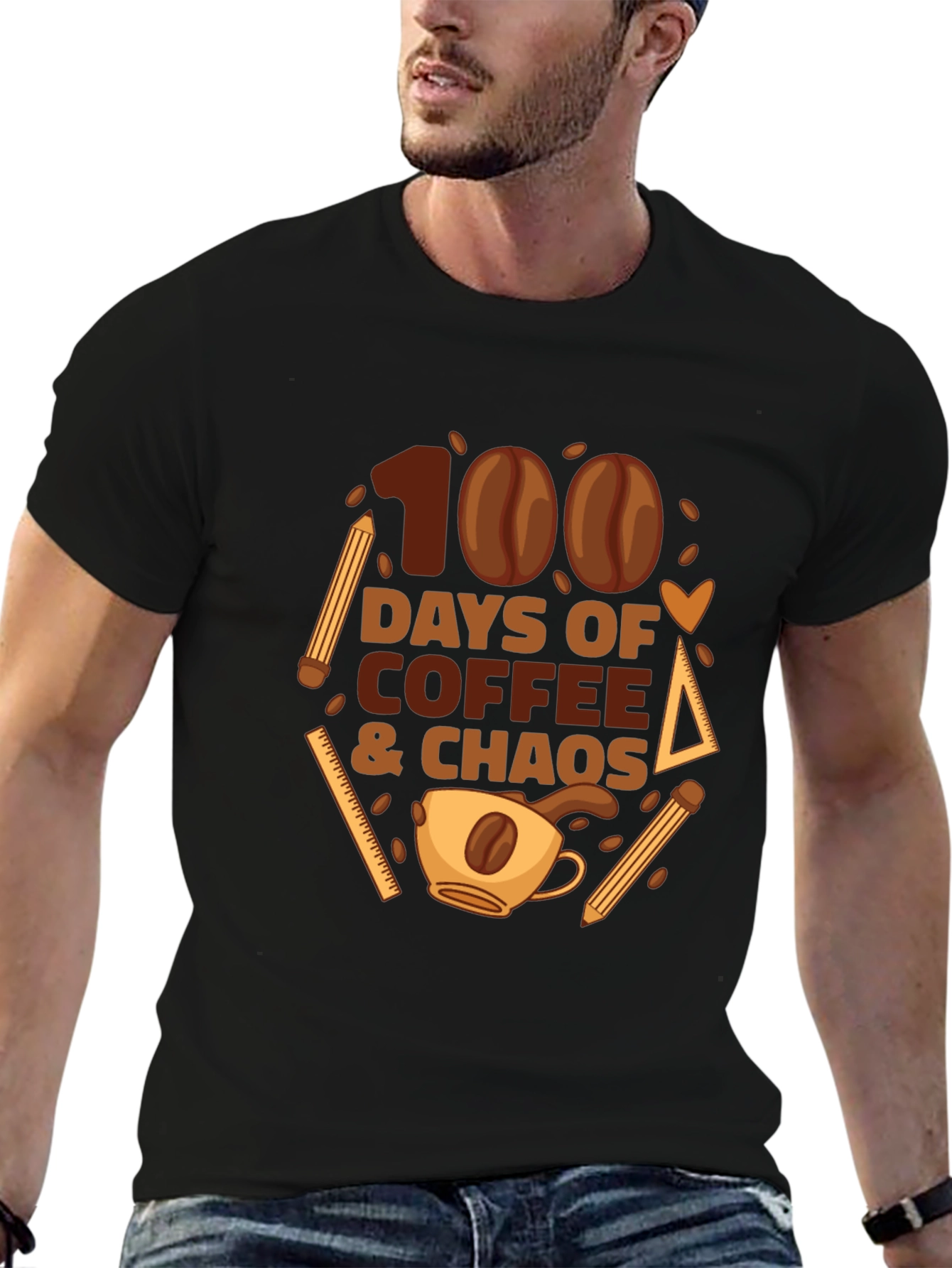 100 Days of Coffee & Chaos Teacher T-Shirt