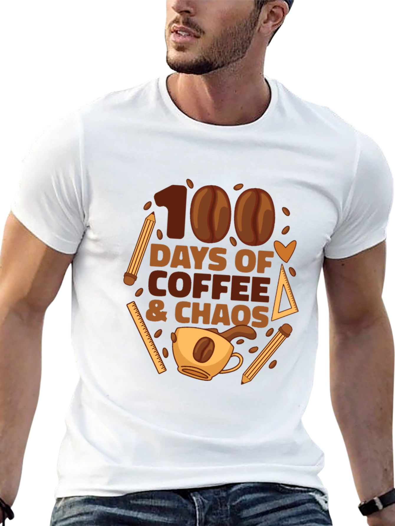 100 Days of Coffee & Chaos Teacher T-Shirt
