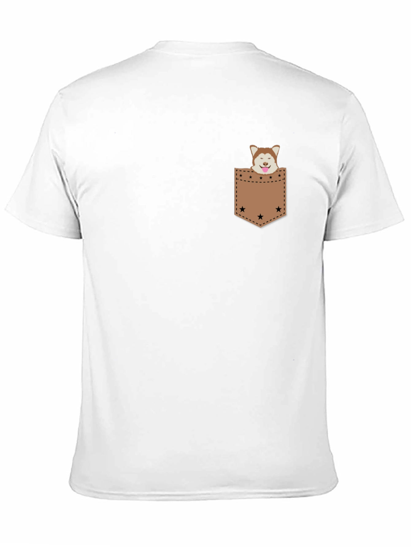 Dog in Pocket Tee - Casual Graphic T-Shirt