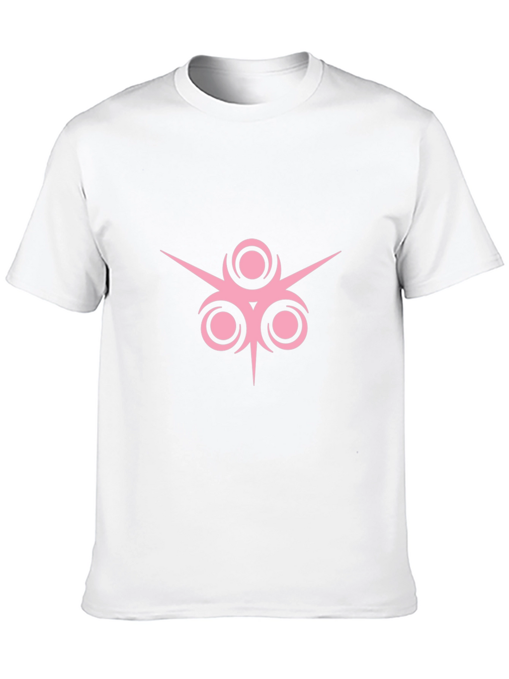 Black T-Shirt with Pink Geometric Design