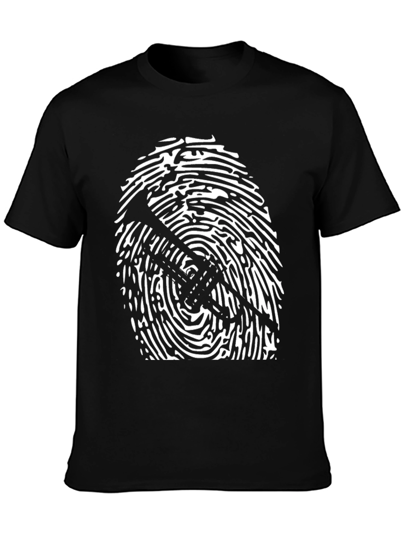 Abstract Trumpet Fingerprint Graphic Tee