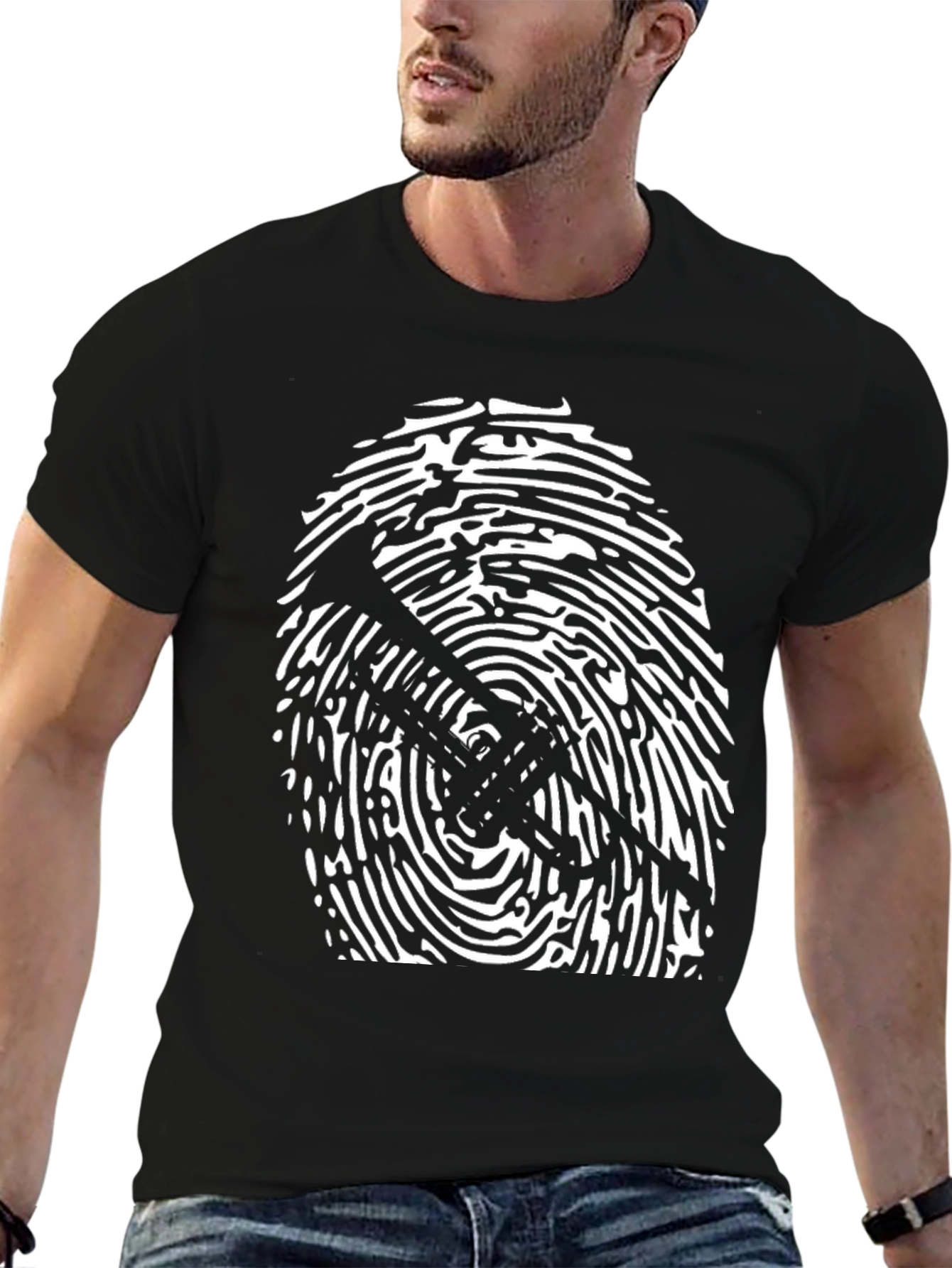 Abstract Trumpet Fingerprint Graphic Tee
