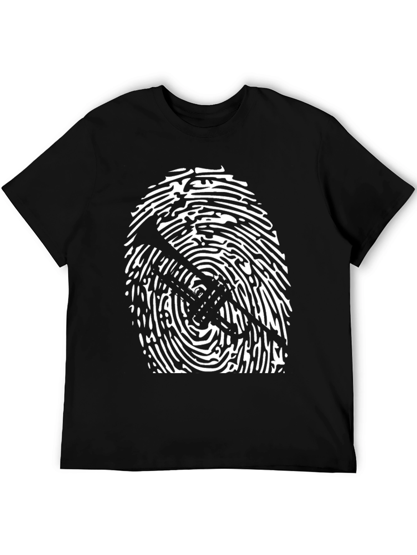Abstract Trumpet Fingerprint Graphic Tee