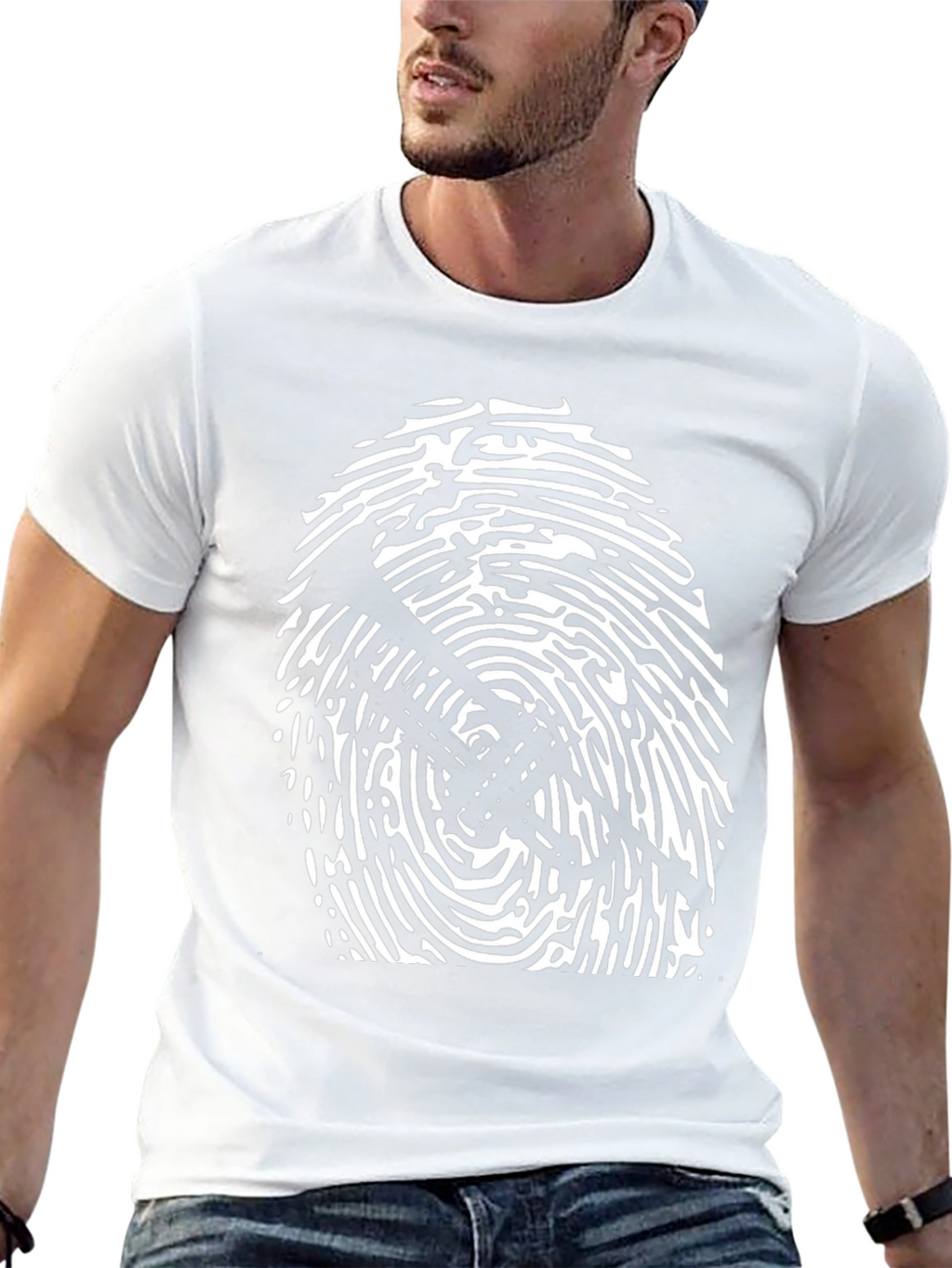 Abstract Trumpet Fingerprint Graphic Tee
