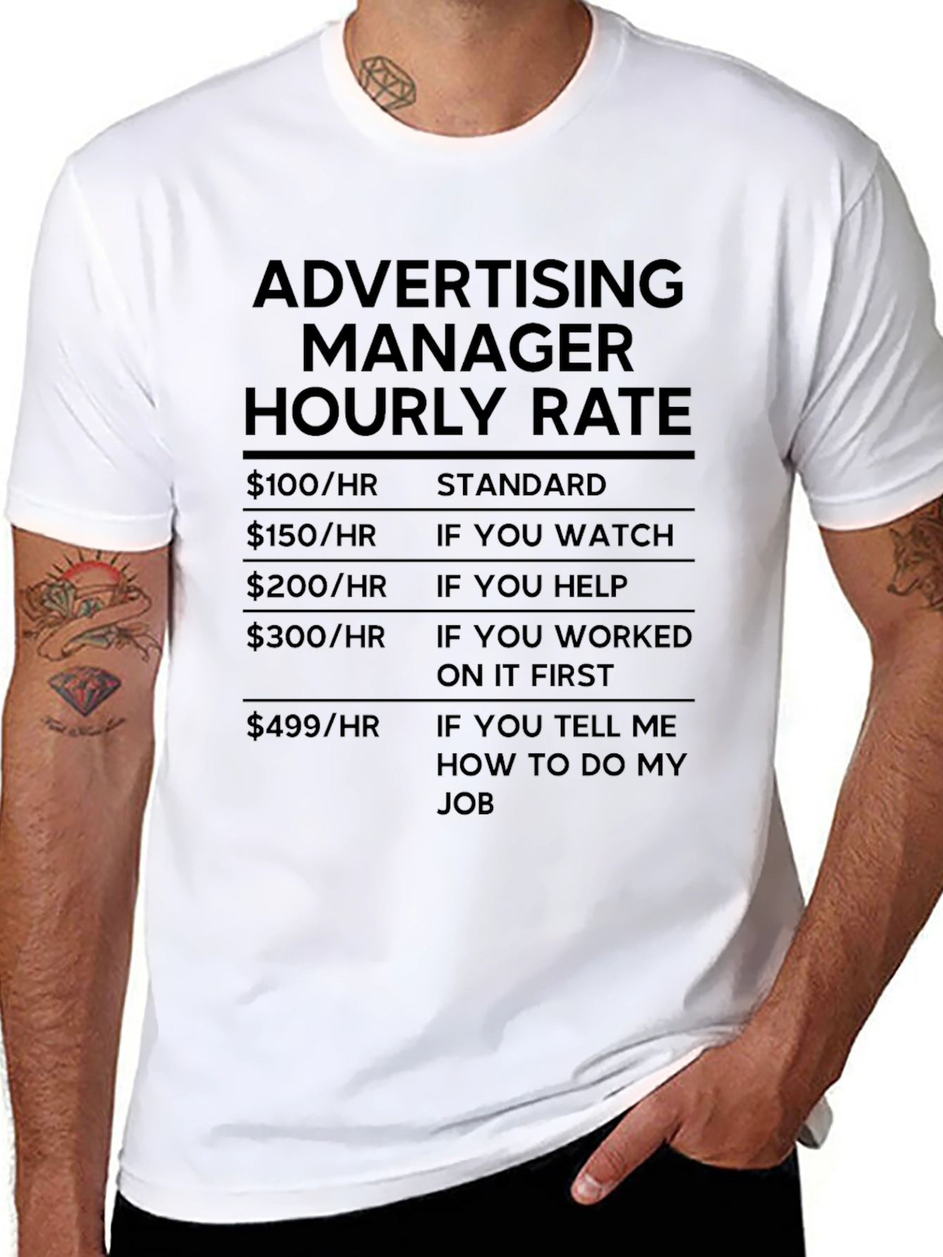 Advertising Manager Hourly Rate T-Shirt