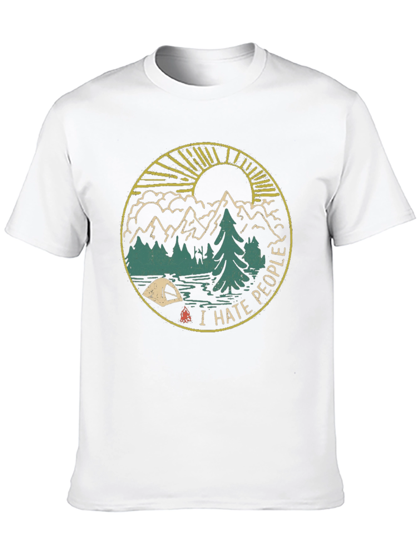 I Hate People Camping Graphic Tee - Black