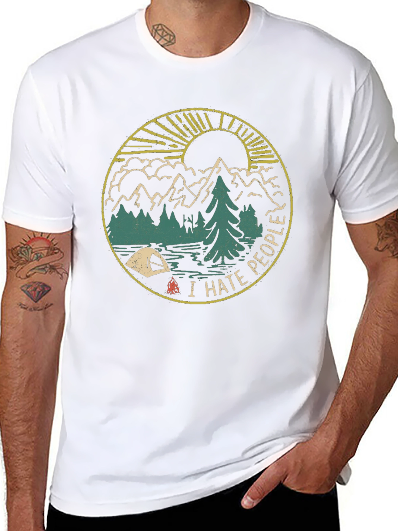 I Hate People Camping Graphic Tee - Black