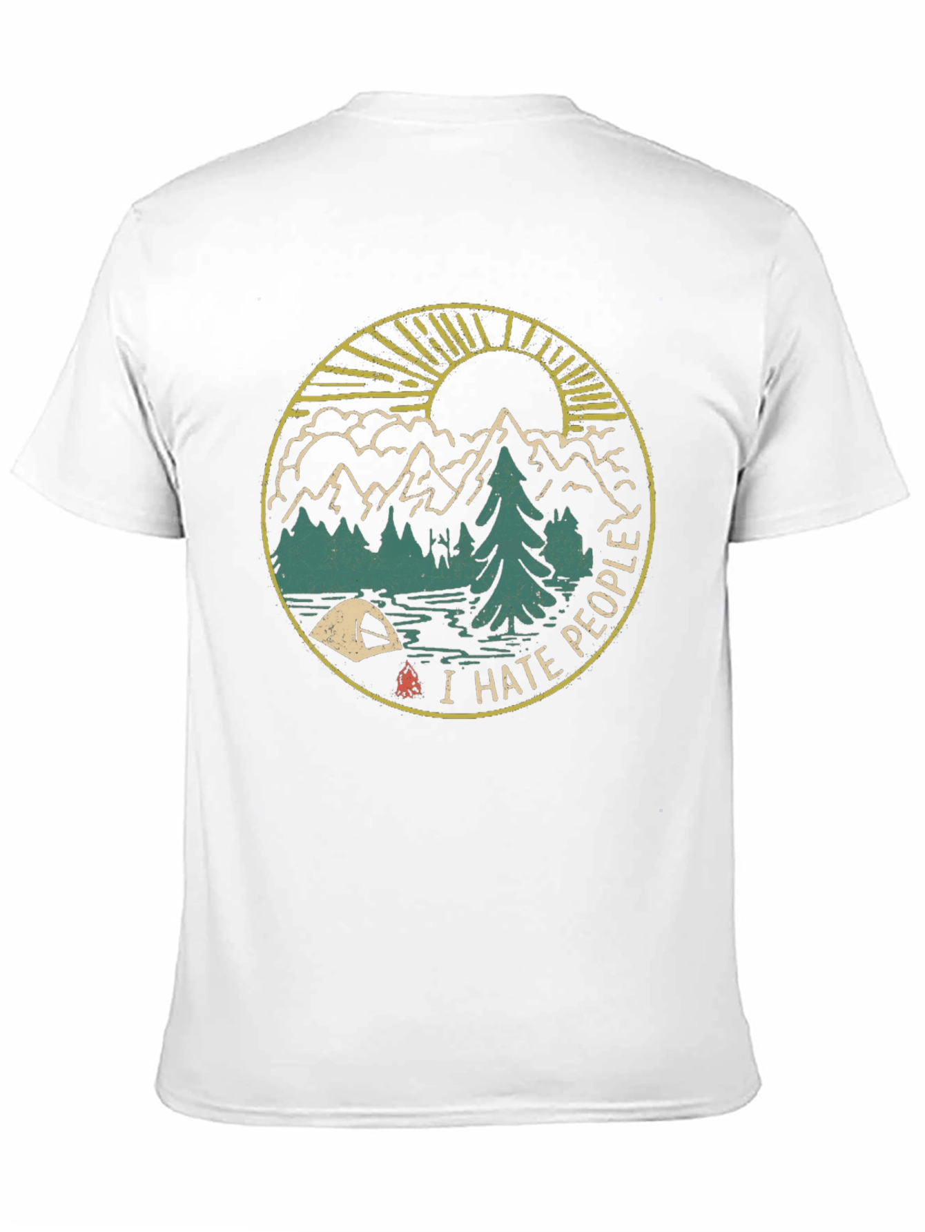 I Hate People Camping Graphic Tee - Black