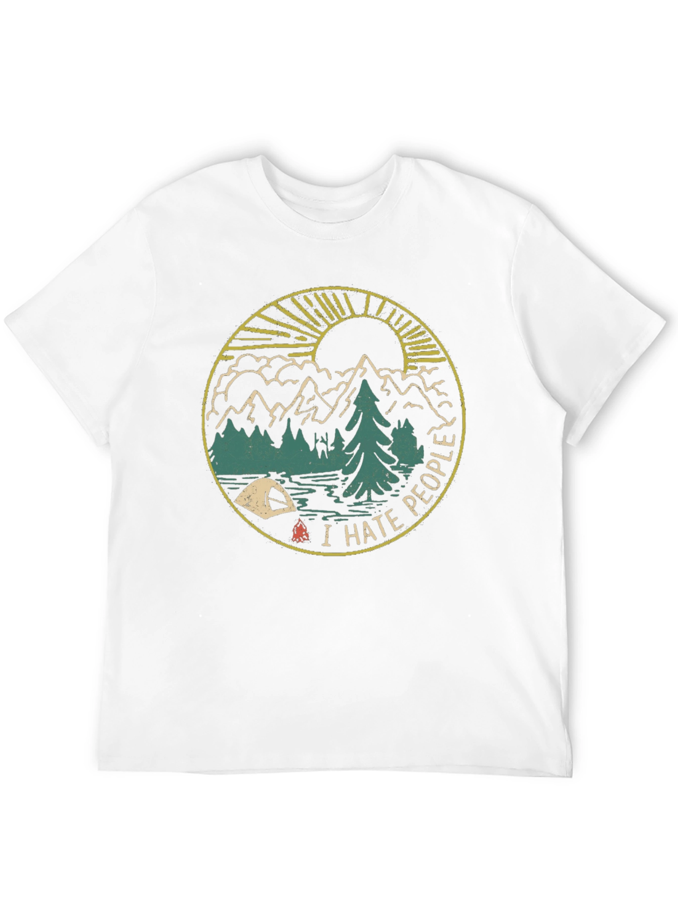 I Hate People Camping Graphic Tee - Black