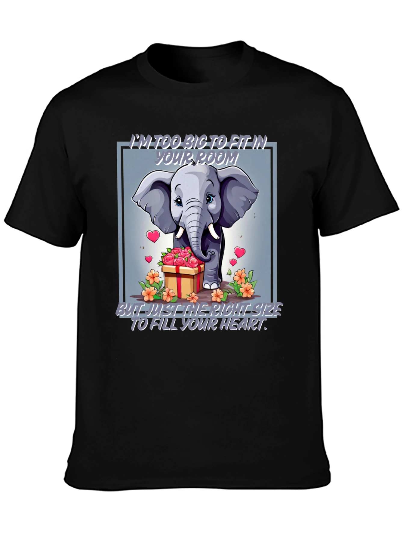 Elephant Love T-Shirt - Heart Filling Design
