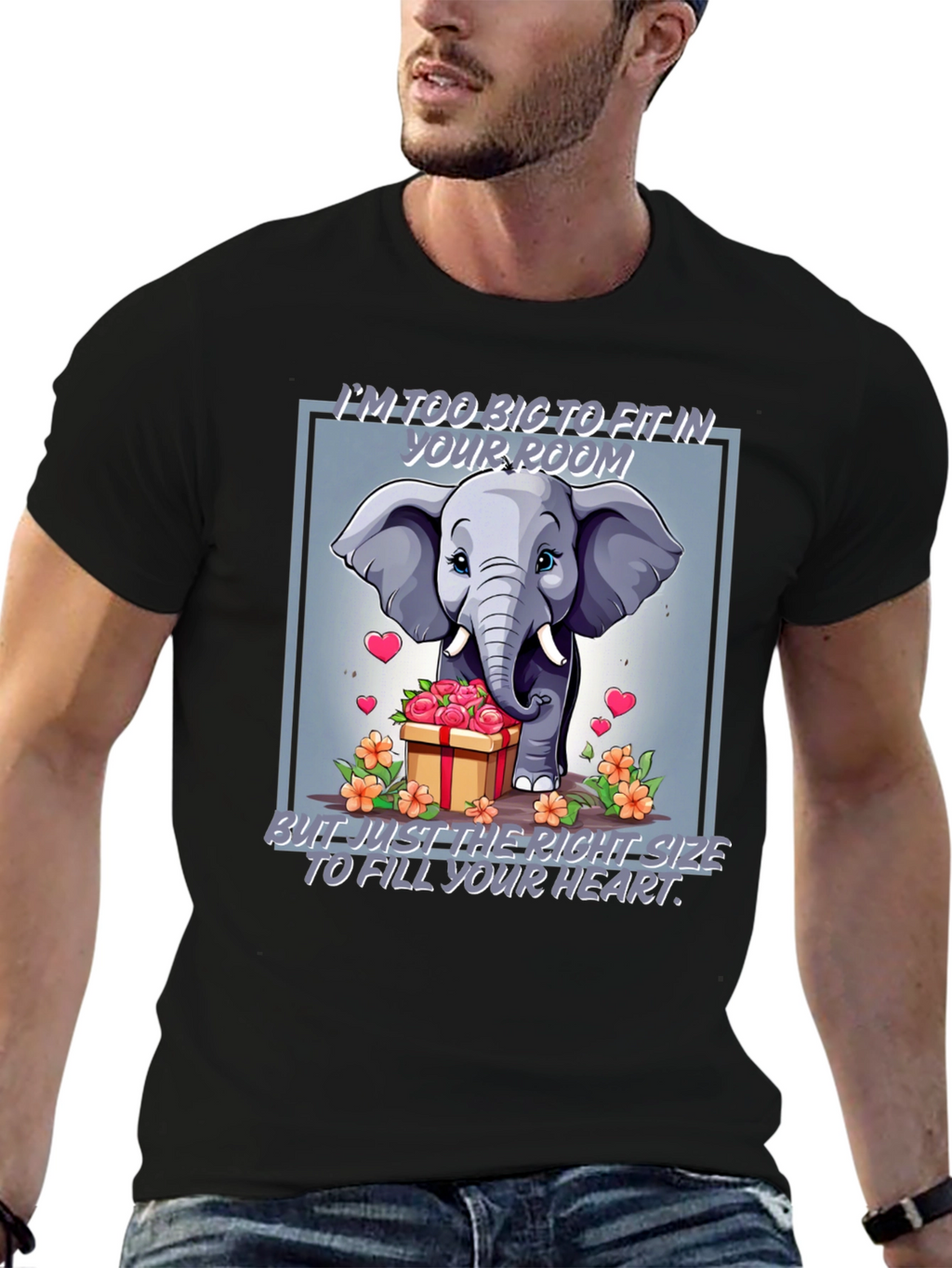 Elephant Love T-Shirt - Heart Filling Design