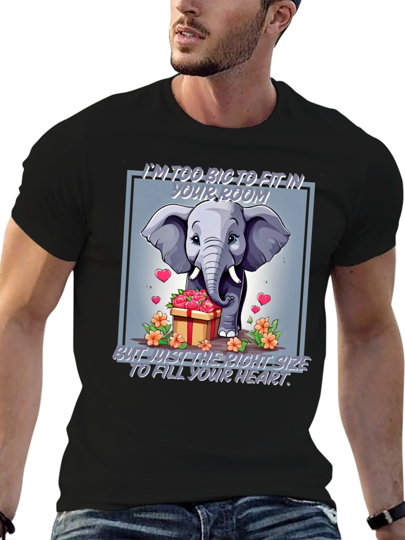 Elephant Love T-Shirt - Heart Filling Design