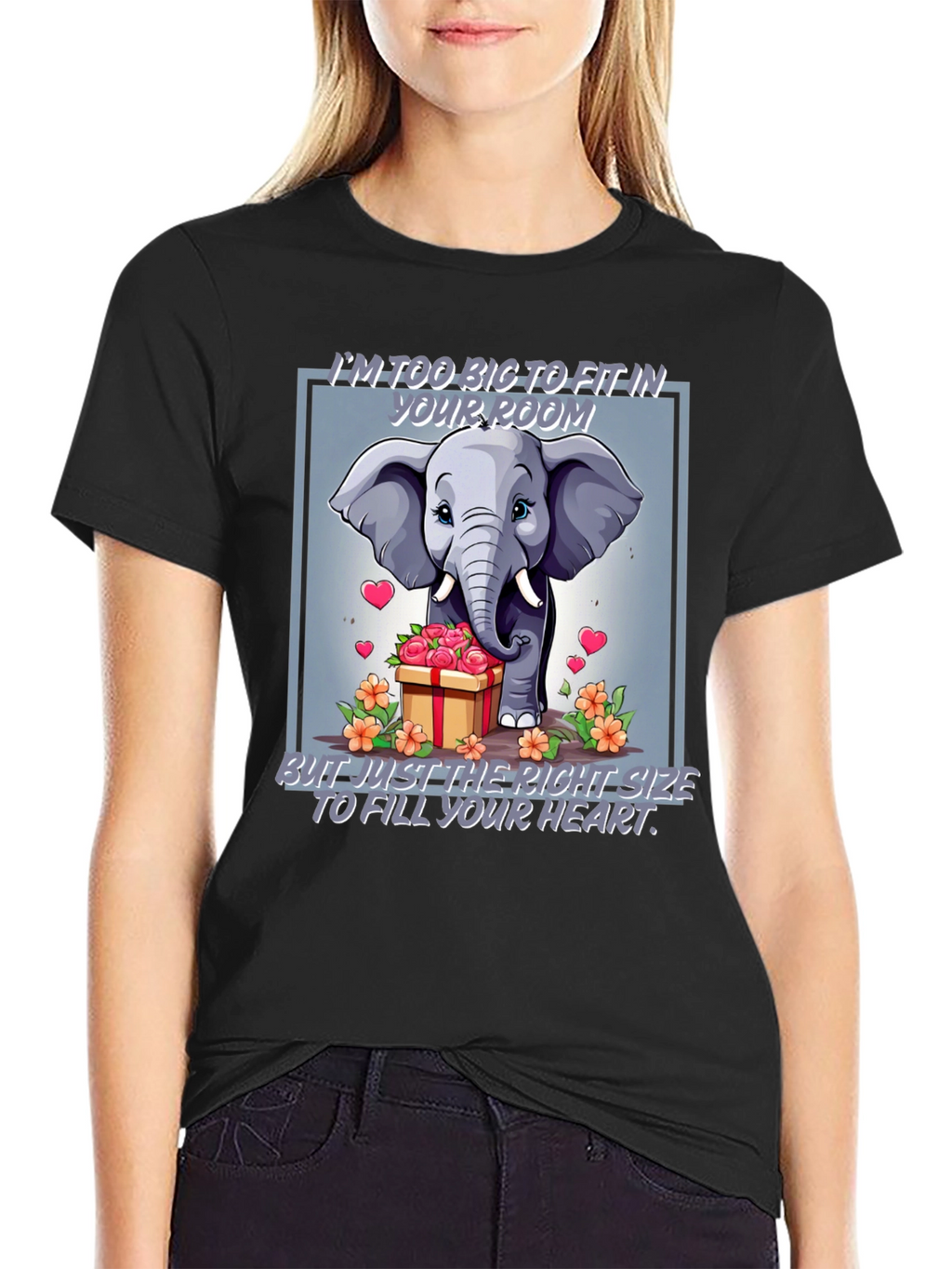 Elephant Love T-Shirt - Heart Filling Design