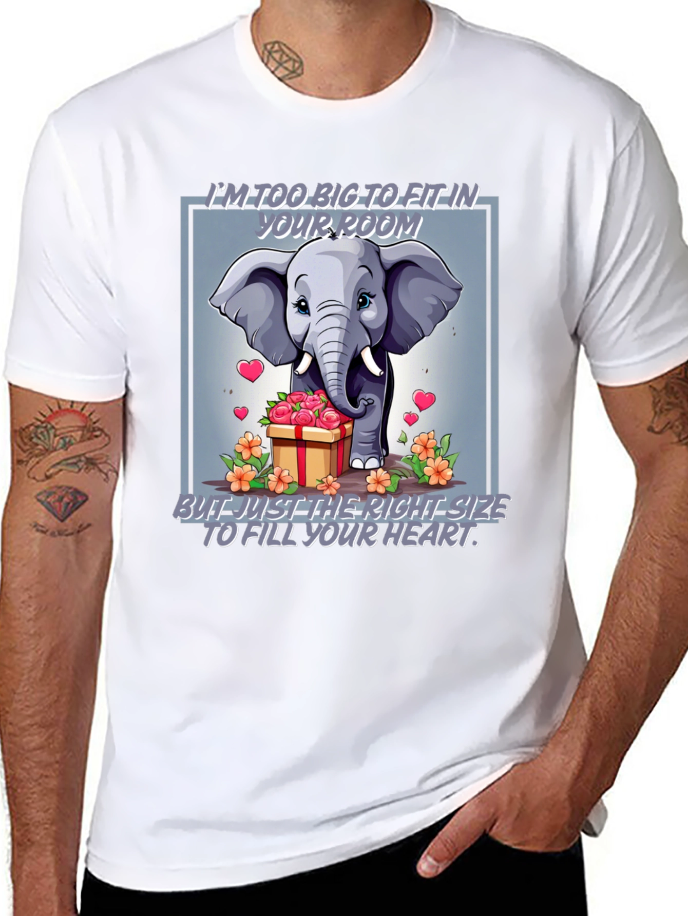 Elephant Love T-Shirt - Heart Filling Design