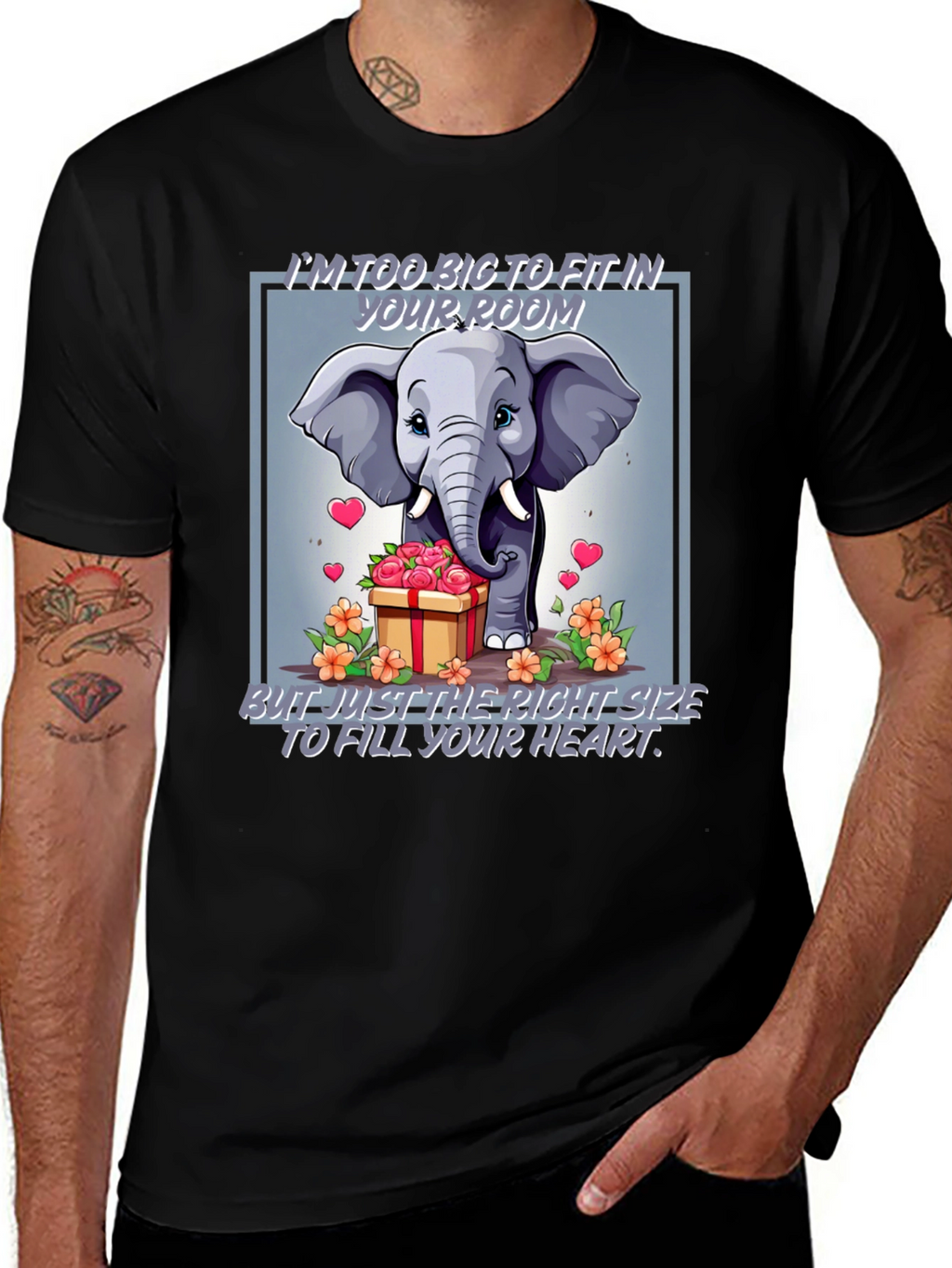 Elephant Love T-Shirt - Heart Filling Design