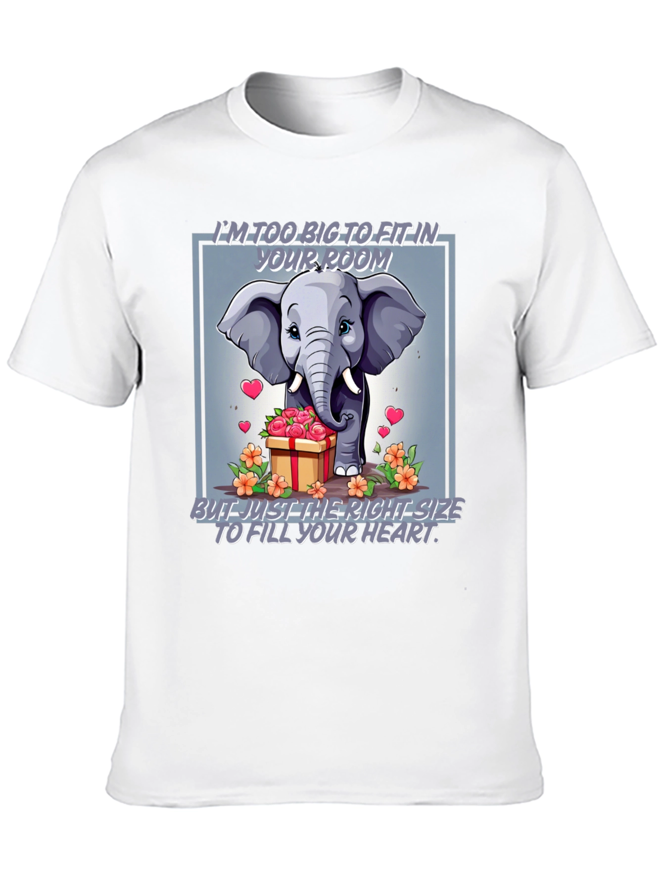Elephant Love T-Shirt - Heart Filling Design