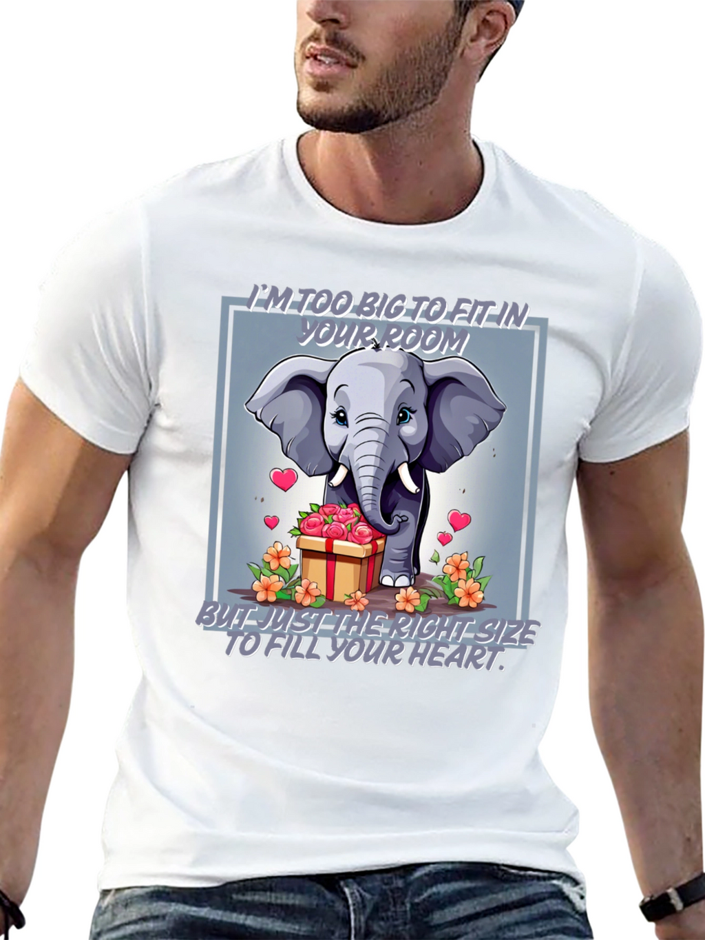 Elephant Love T-Shirt - Heart Filling Design