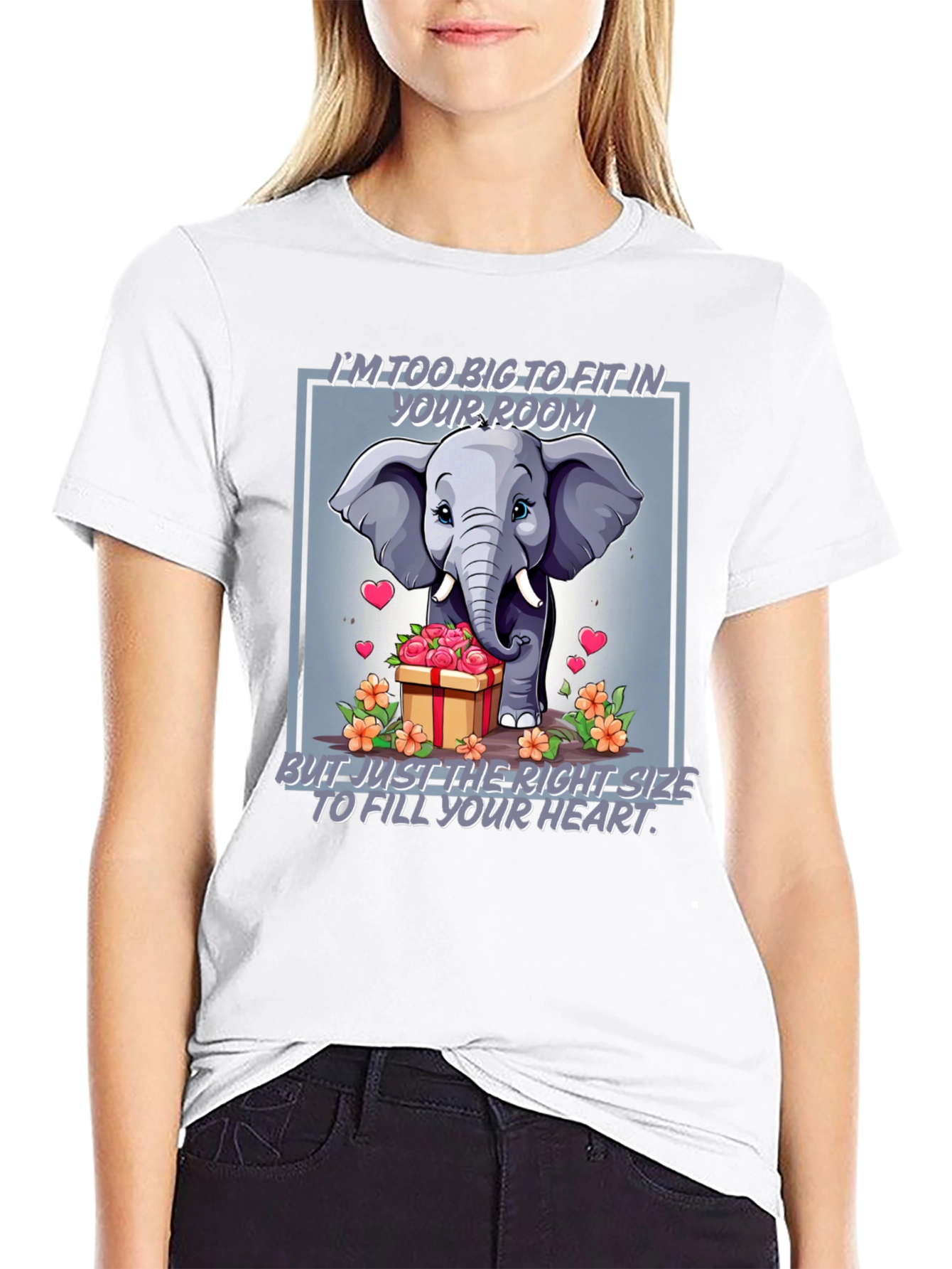 Elephant Love T-Shirt - Heart Filling Design