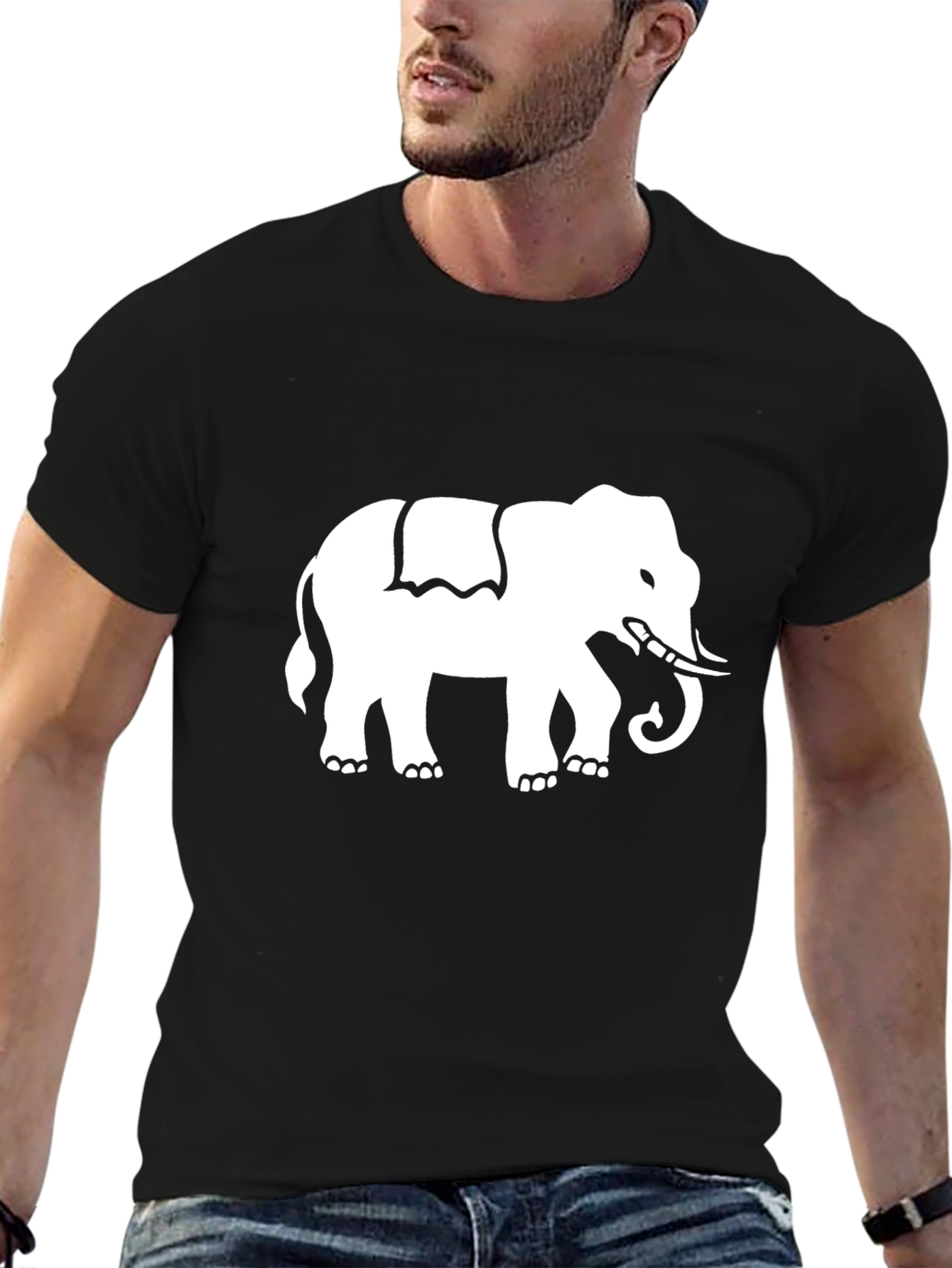Elephant Graphic Black T-Shirt