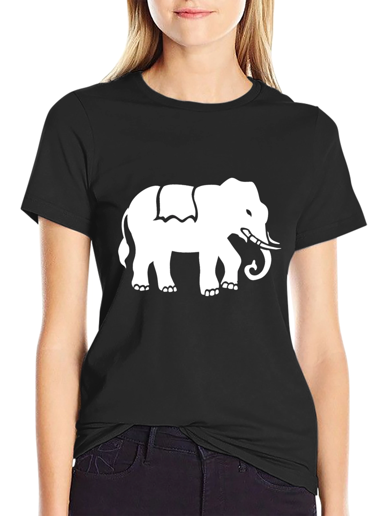 Elephant Graphic Black T-Shirt