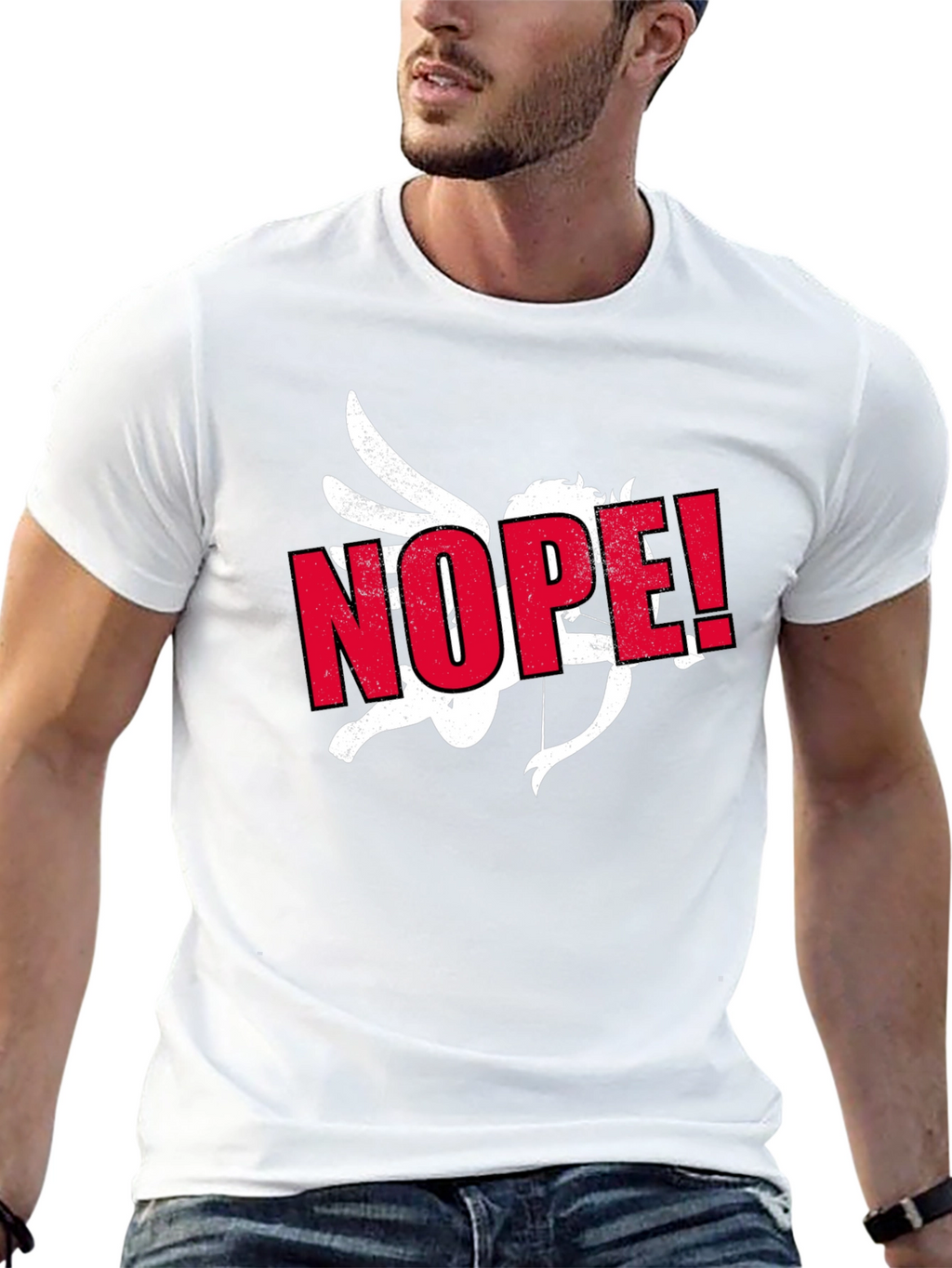 Anti-Valentine Cupid NOPE! Black T-Shirt