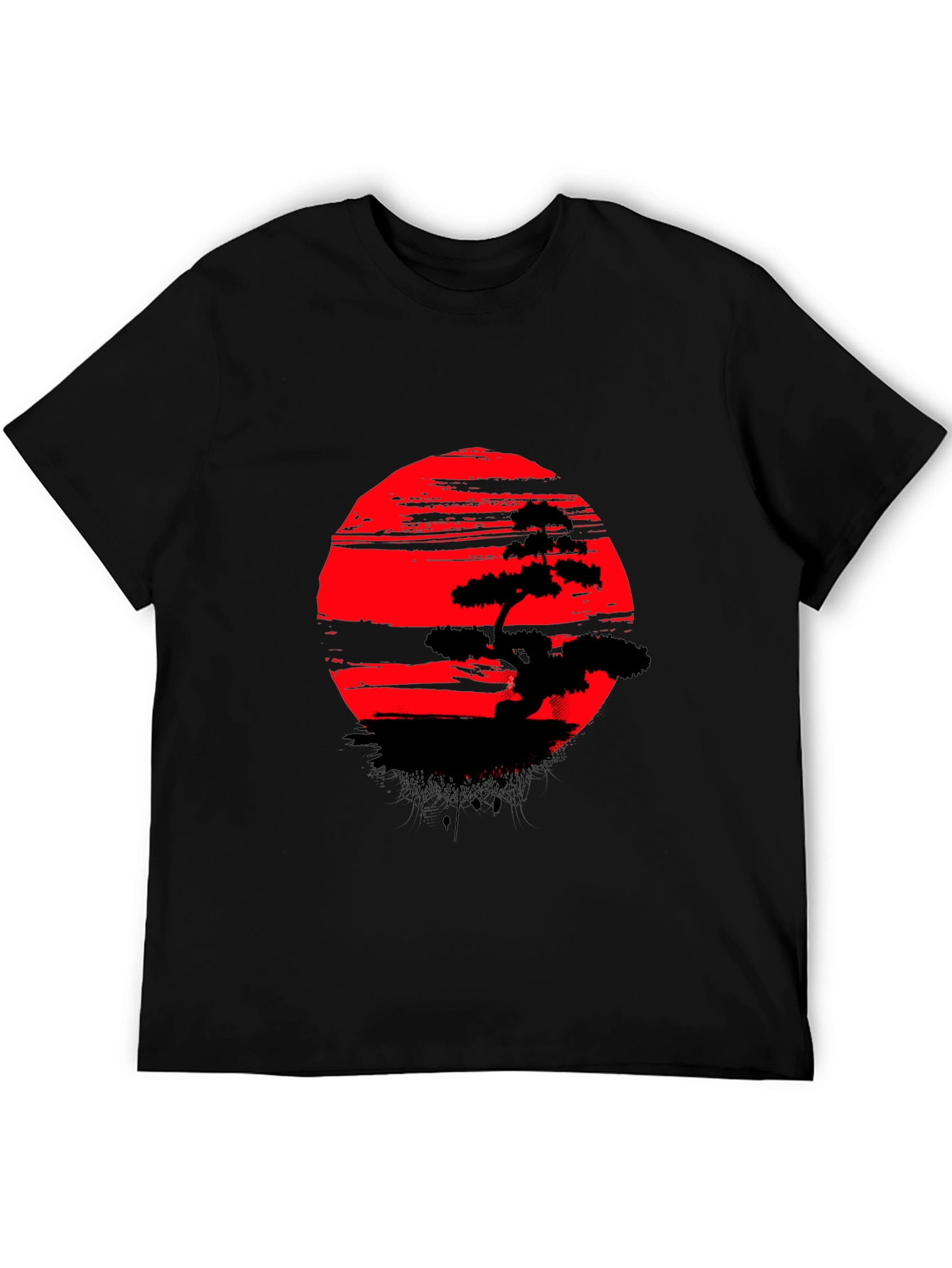 Bonsai Tree Red Sun T-Shirt - Unique Graphic Tee