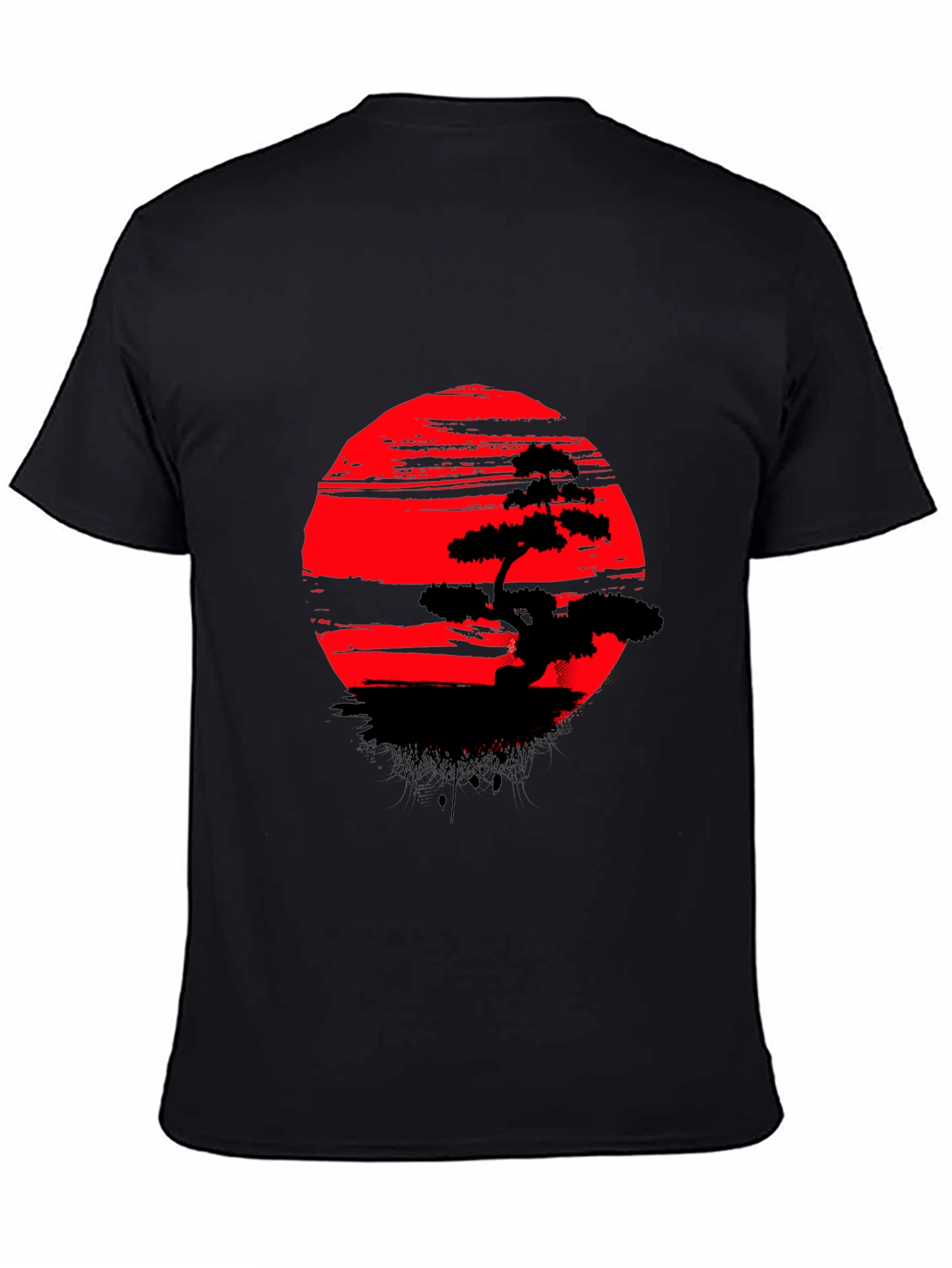 Bonsai Tree Red Sun T-Shirt - Unique Graphic Tee