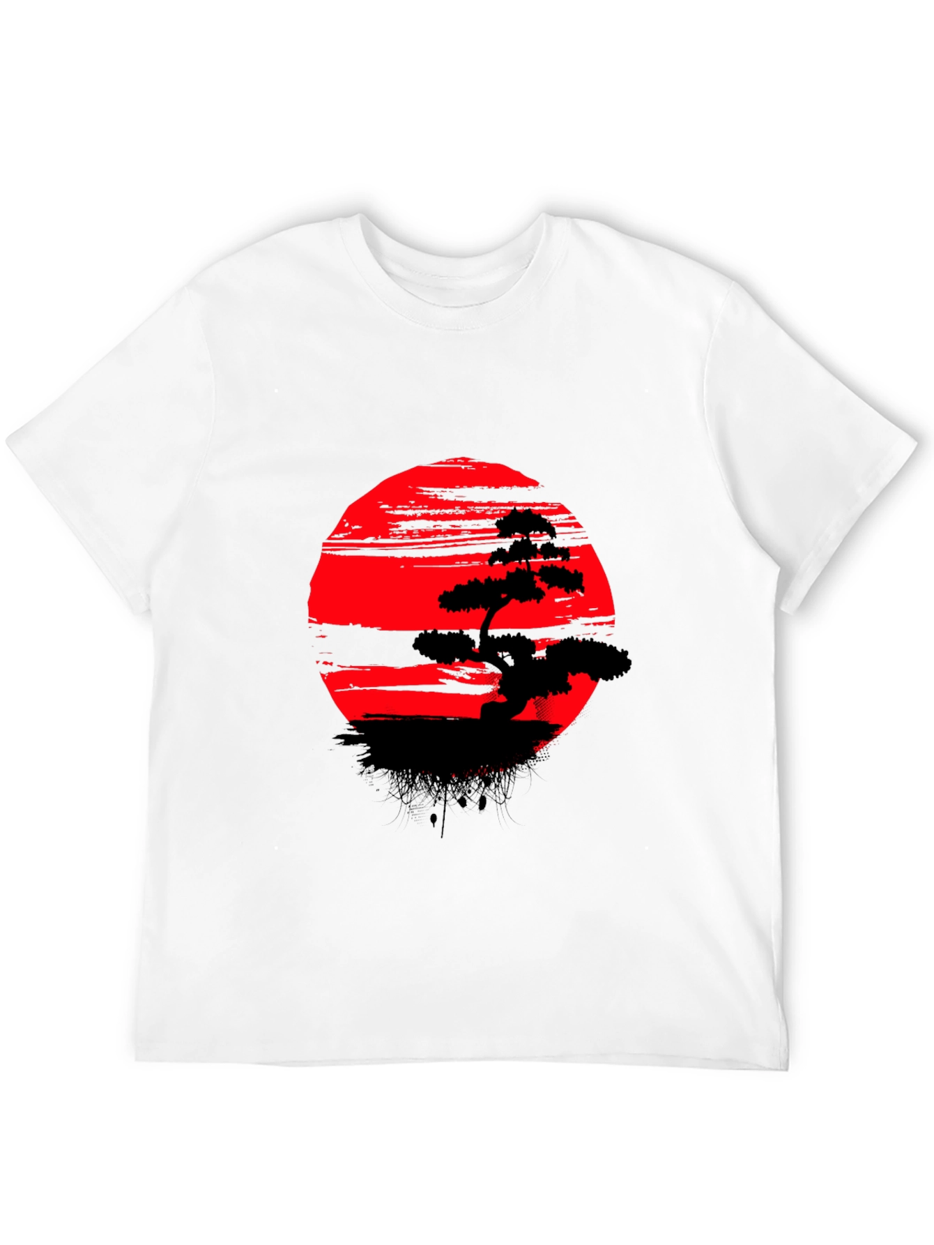 Bonsai Tree Red Sun T-Shirt - Unique Graphic Tee