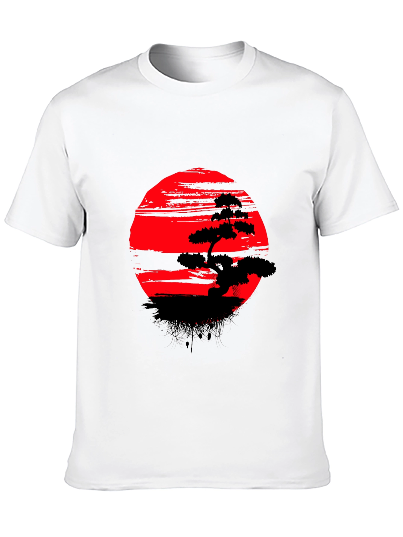 Bonsai Tree Red Sun T-Shirt - Unique Graphic Tee