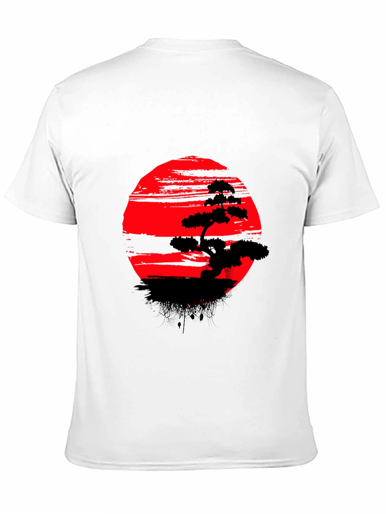 Bonsai Tree Red Sun T-Shirt - Unique Graphic Tee