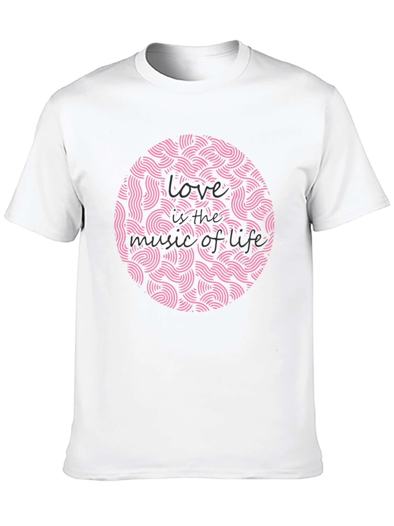 Love is the Music of Life Black Graphic Tee