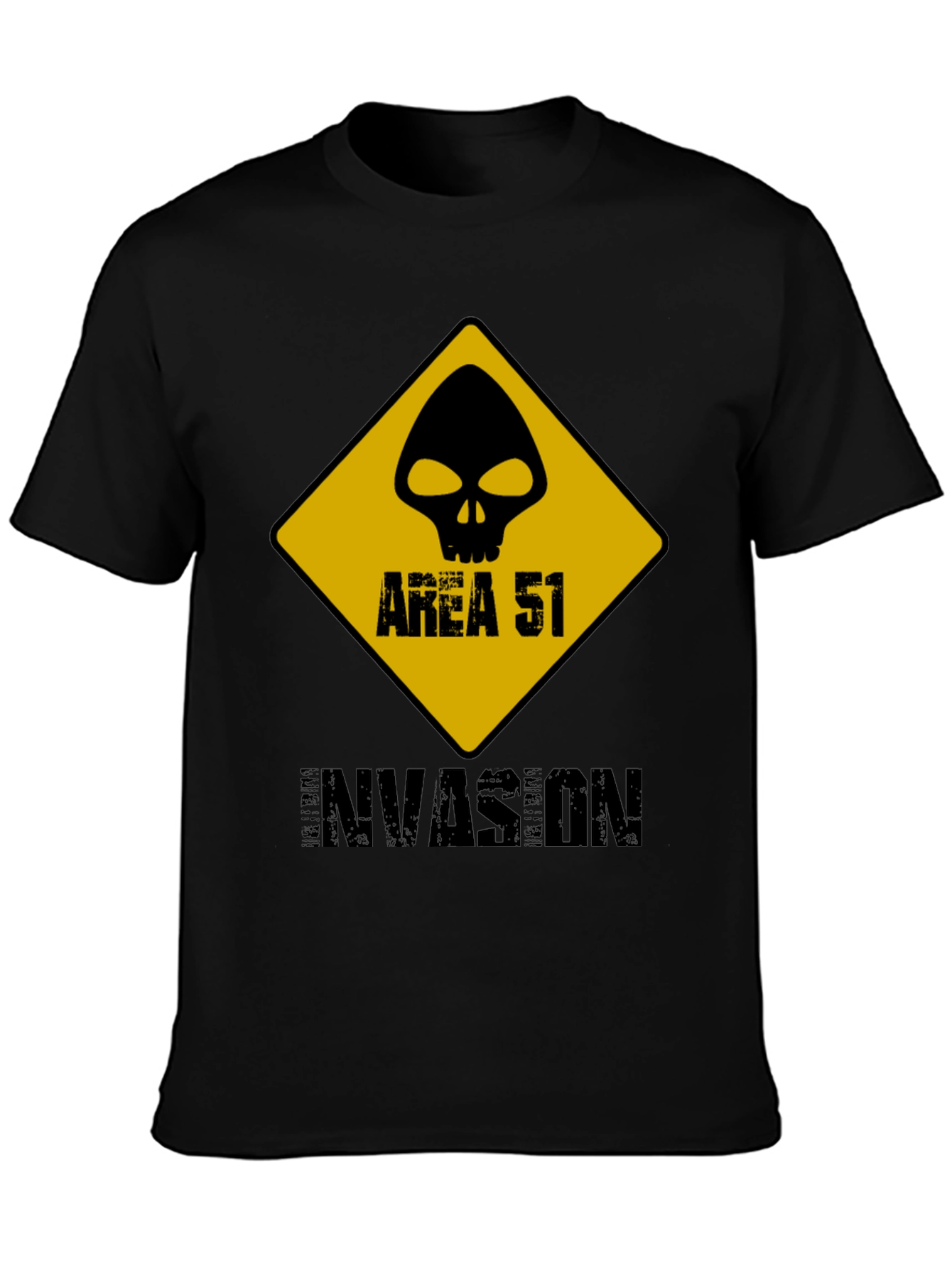 Area 51 Invasion Graphic Tee - Black Cotton T-Shirt
