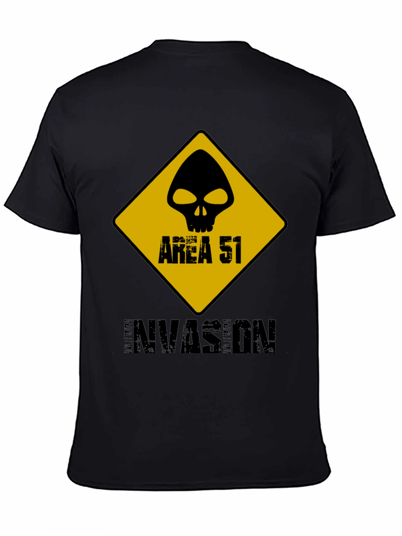 Area 51 Invasion Graphic Tee - Black Cotton T-Shirt