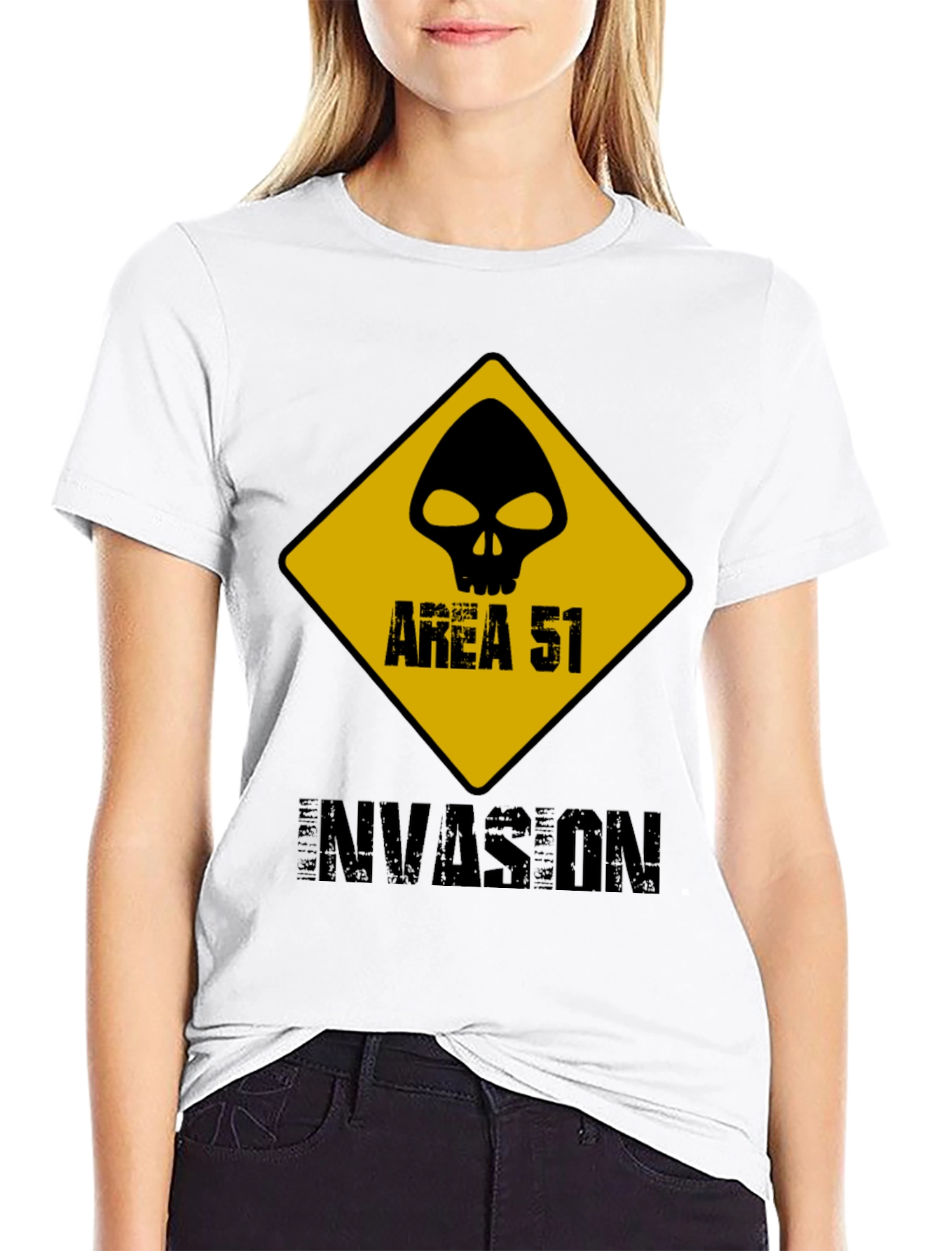 Area 51 Invasion Graphic Tee - Black Cotton T-Shirt