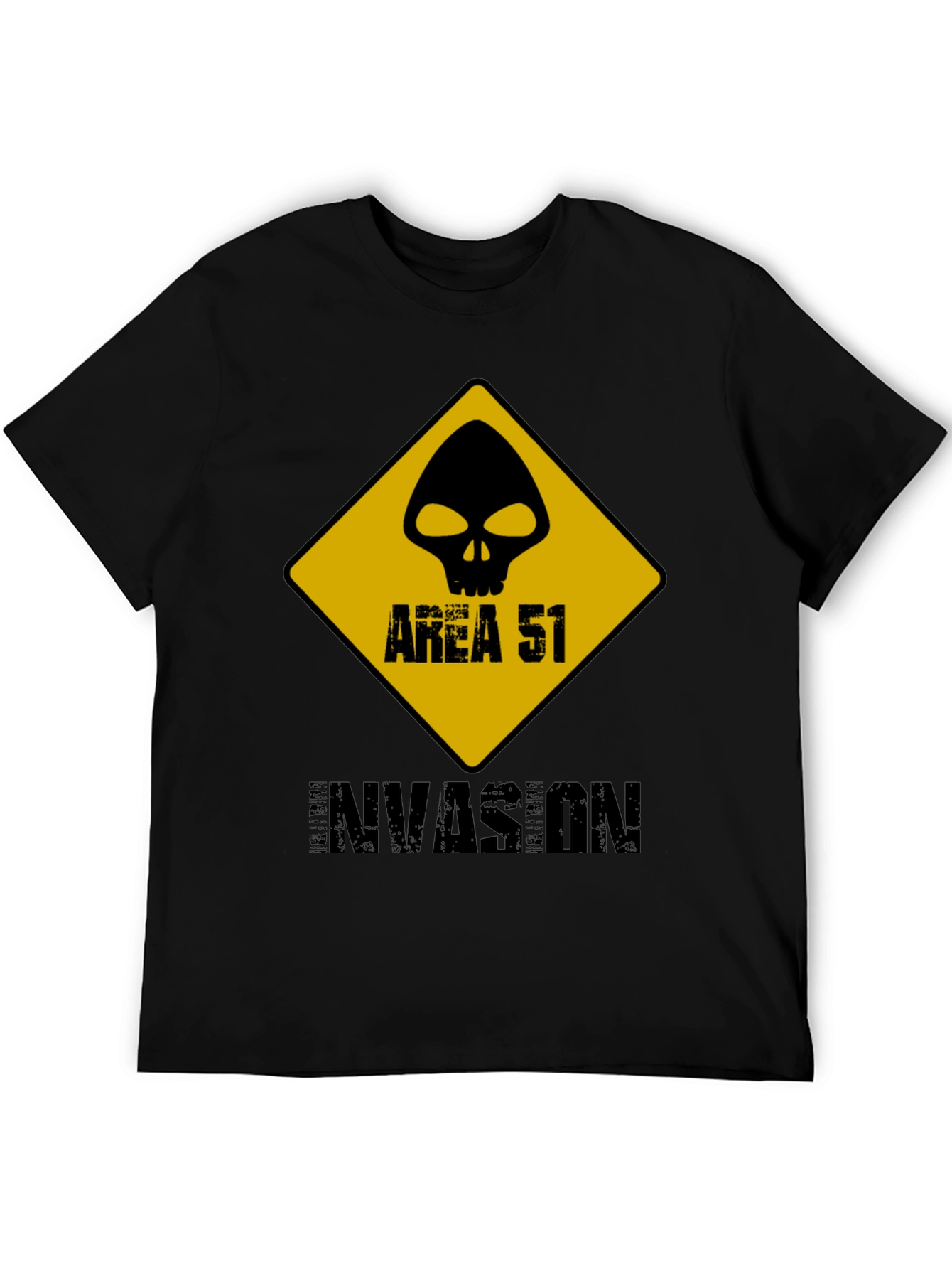 Area 51 Invasion Graphic Tee - Black Cotton T-Shirt
