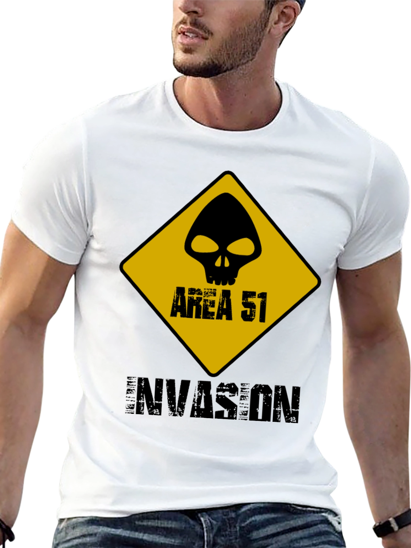 Area 51 Invasion Graphic Tee - Black Cotton T-Shirt