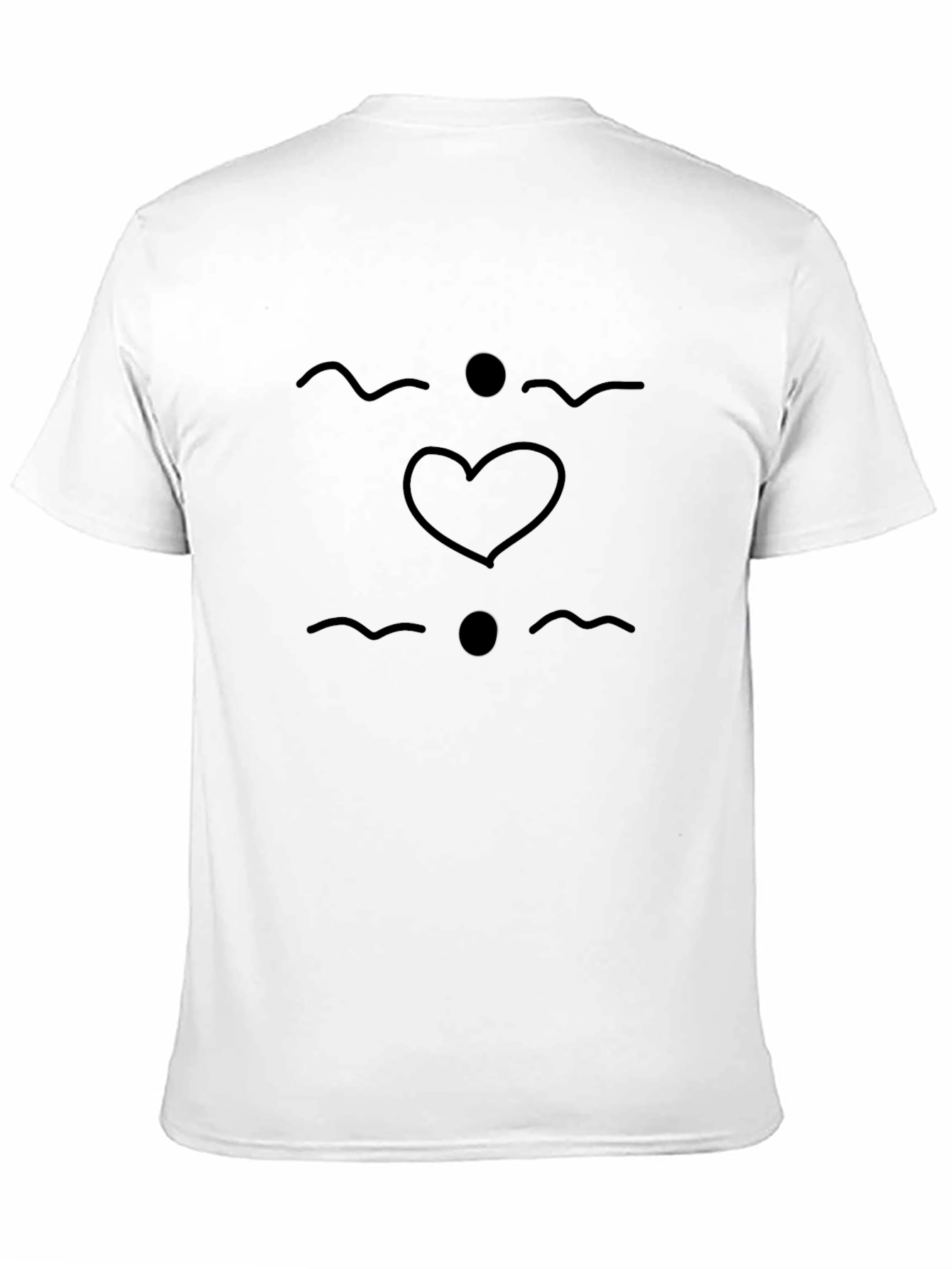 Minimalist Heart Graphic T-Shirt - Casual Black Tee