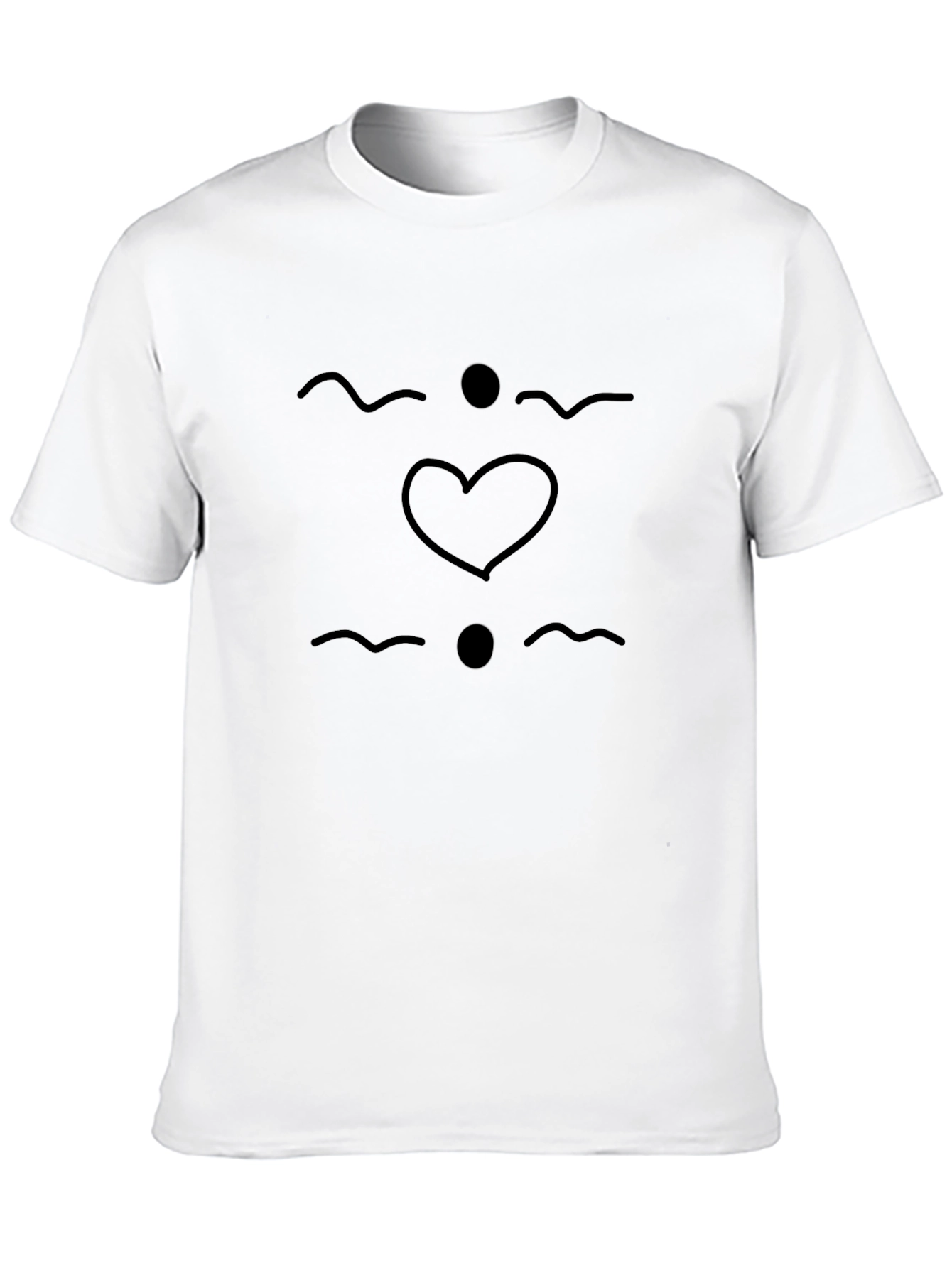 Minimalist Heart Graphic T-Shirt - Casual Black Tee