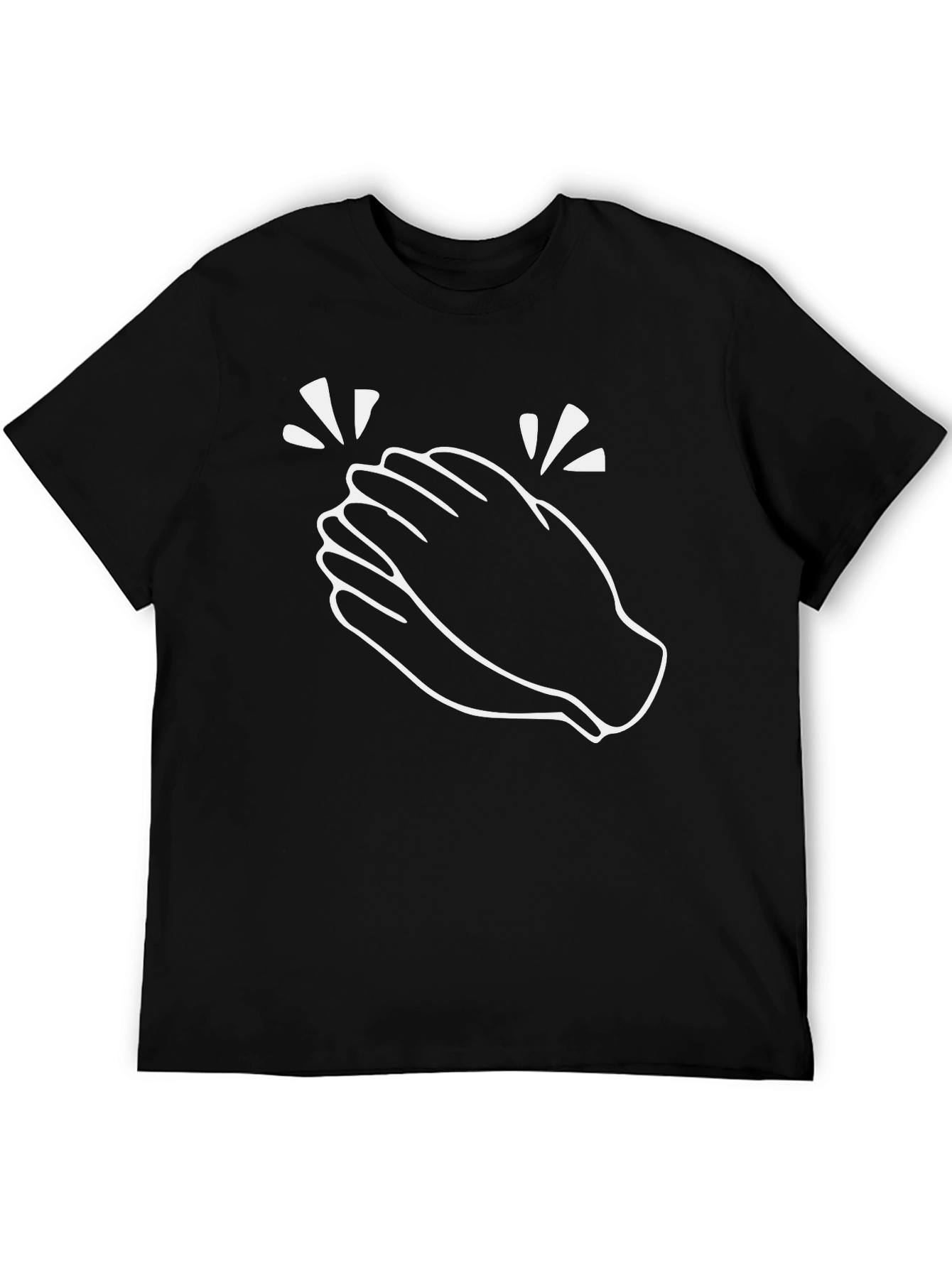 Clapping Hands Graphic Tee - Black Cotton T-Shirt